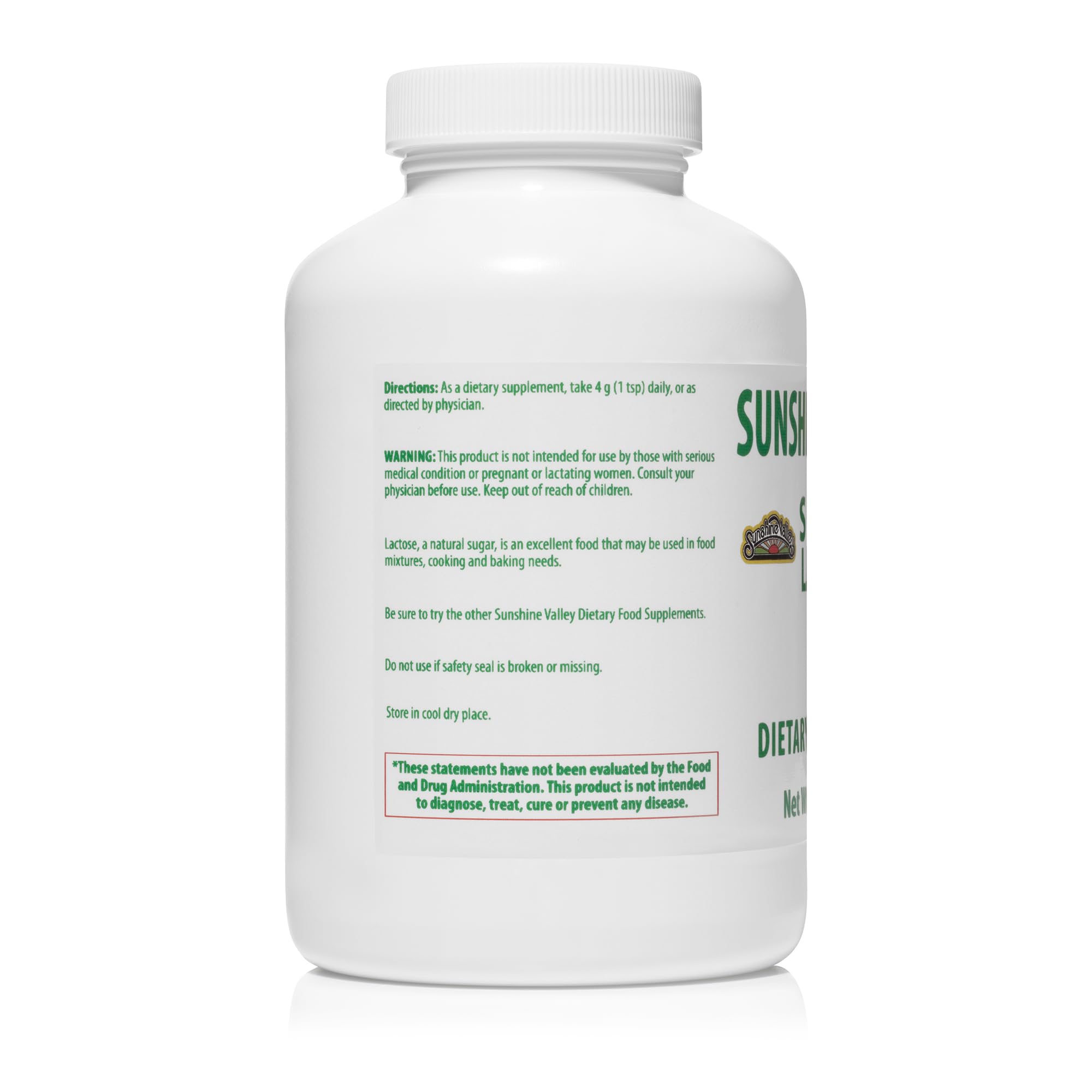 Sunshine Valley® Super Lactose Powder Sugar—Natural Food Stabilizer—Lactose Homebrew in Beer Making—Low Carb Sugar Replacement—Healthy Sweeteners Cooking/Baking, Sugar Powder Filler 8 Ounce