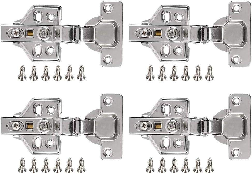 4Pcs Mounting Concealed Hinges, Kitchen Hinges with Mounting