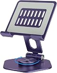 Adjustable Phone & Tablet Stand, Fits 4–9.7in Devices, Purple | 360° Viewing Flexibility • Reinforced Aluminum Build • Dual-Hinge Adjustment • Travel-Ready Storage
