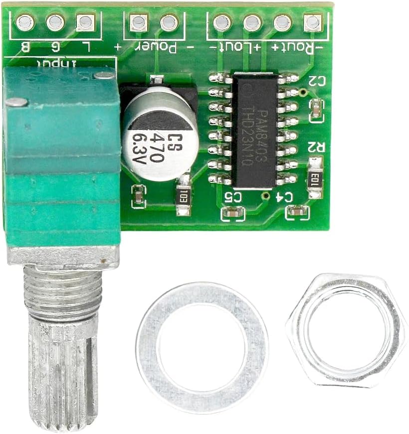 DollaTek Mini DC 3W + 3W DC 5V Audio amplifier Handy Digital Amplifier Module Board Dual-channel PAM8403 Stereo Amplifier for DIY Portable Speakers Headphones