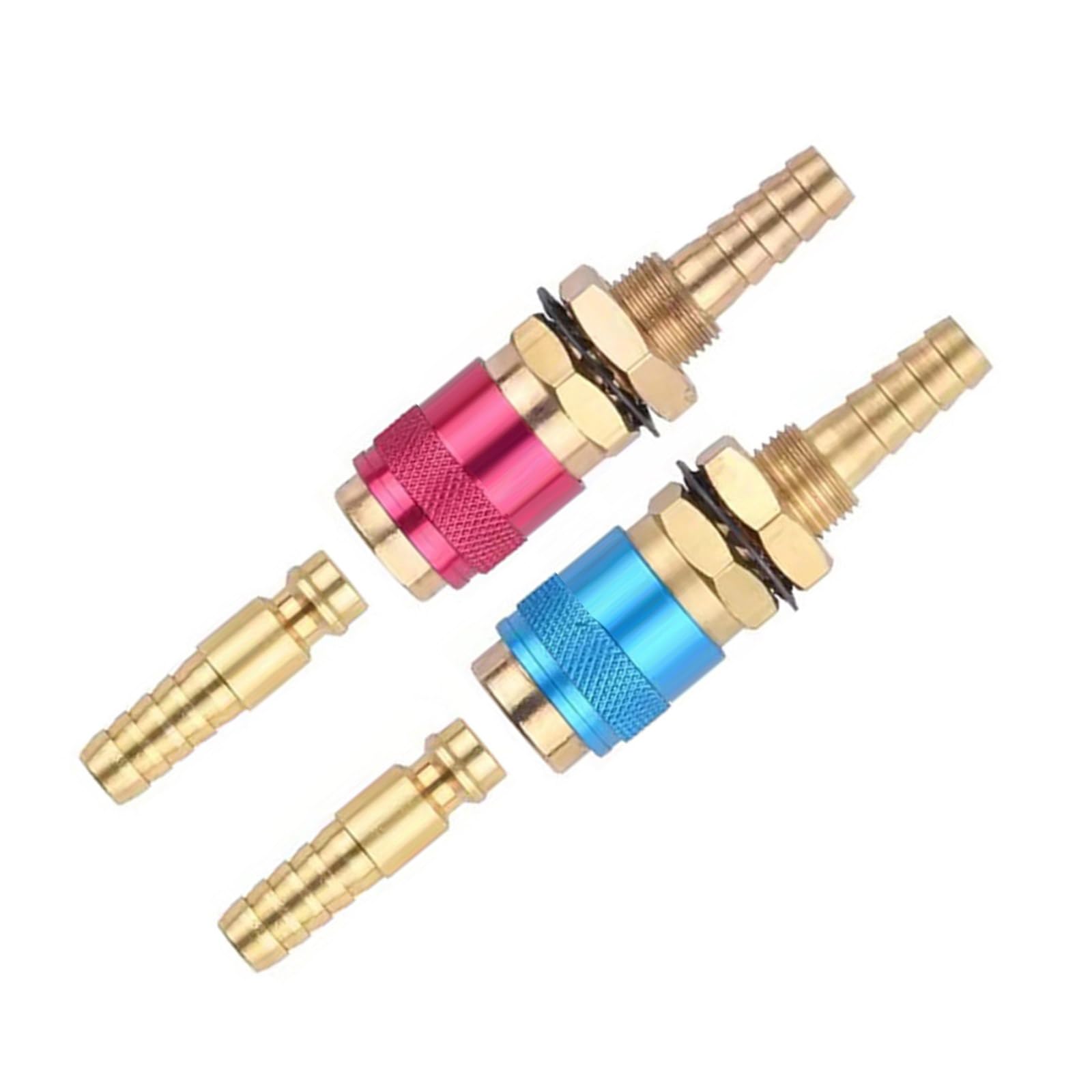 Newft B 2Pcs Quickly Disconnects Rass Adapters M 6 / M 8/10 Size For Tig Welding Machine Water Flows Welding Torches Connectors Quickly Connectors For Tig Torches