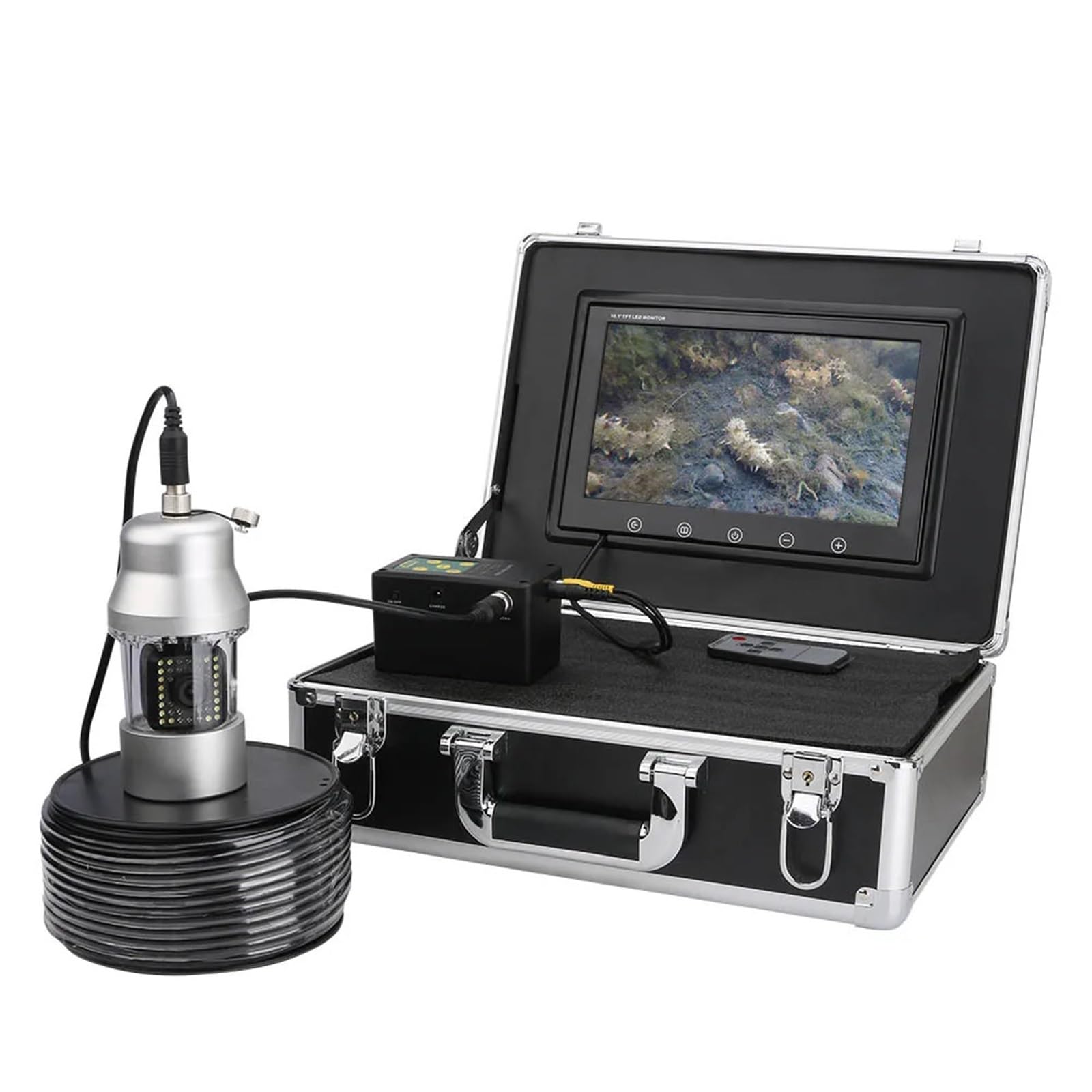Cámara Submarina, Cámara de Pesca submarina 9 Pulgadas, 50 m, 100, IP68, Resistente al Agua, 38 LED, rotación 360 ​​Grados(38 Leds 100M Cable)