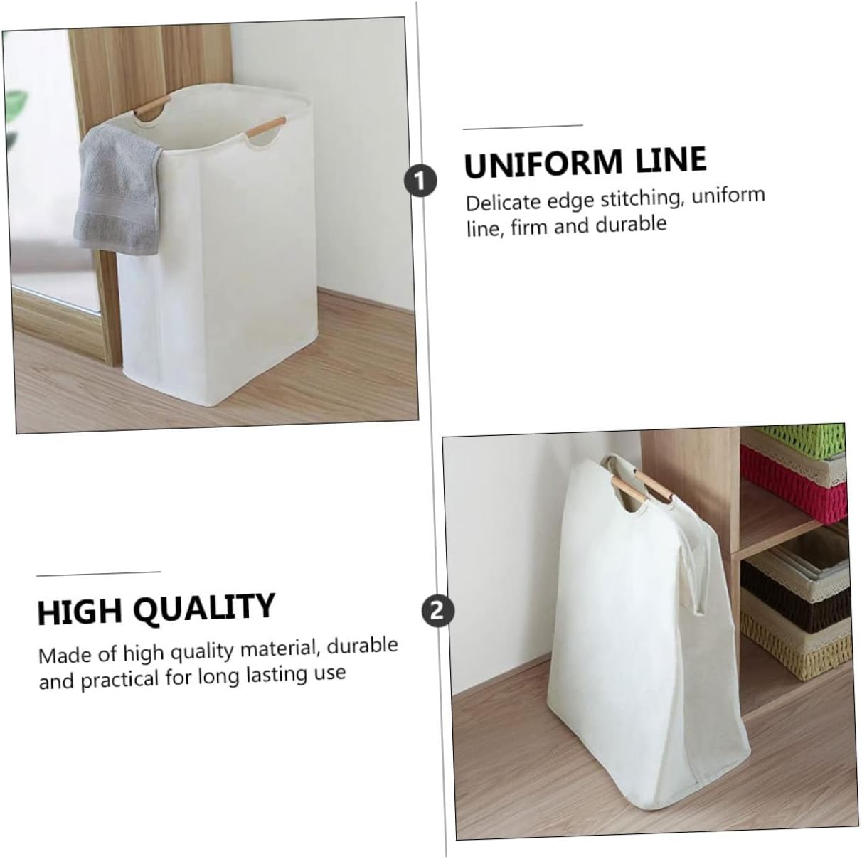 VICASKY Laundry Basket Large Handheld Clothes Hamper Fabric Laundry Bag with Dual Handles for Home and Dormitory Storage