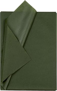 RUSPEPA Gift Wrapping Tissue Paper - Dark Green Tissue Paper for Gift Wrap, Art Crafts, DIY, Pack Bags, Birthday, Wedding and More - 19.5 x 27.5 inches - 25 Sheets