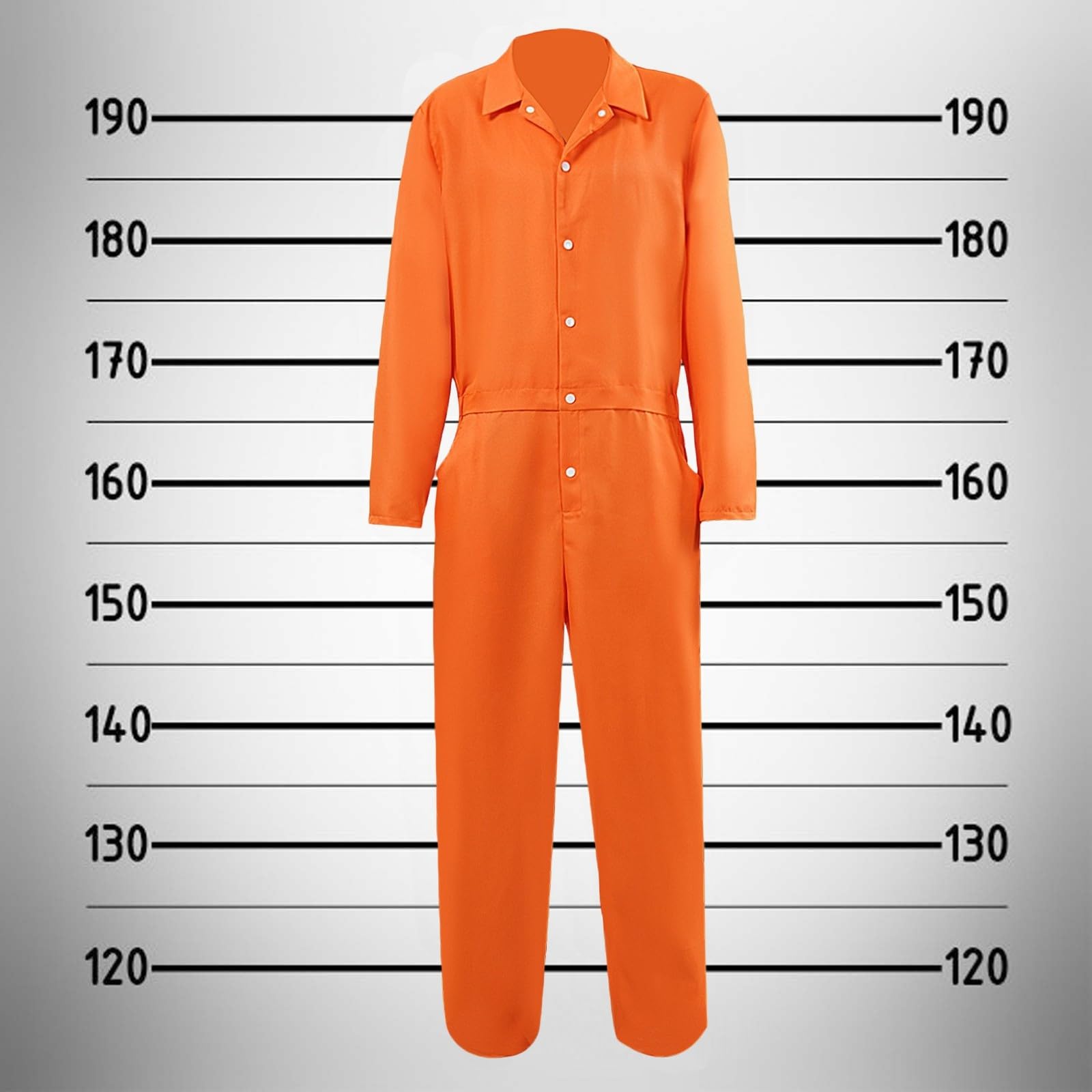 Adult Men's Orange Prison Jumpsuit - Image 2