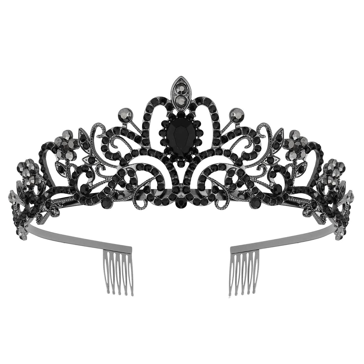 Crystal Tiara for Bridal Prom Queen Birthday Gold Crystal Tiara for Women - Luxury Prom Queen Crown for  main image 2