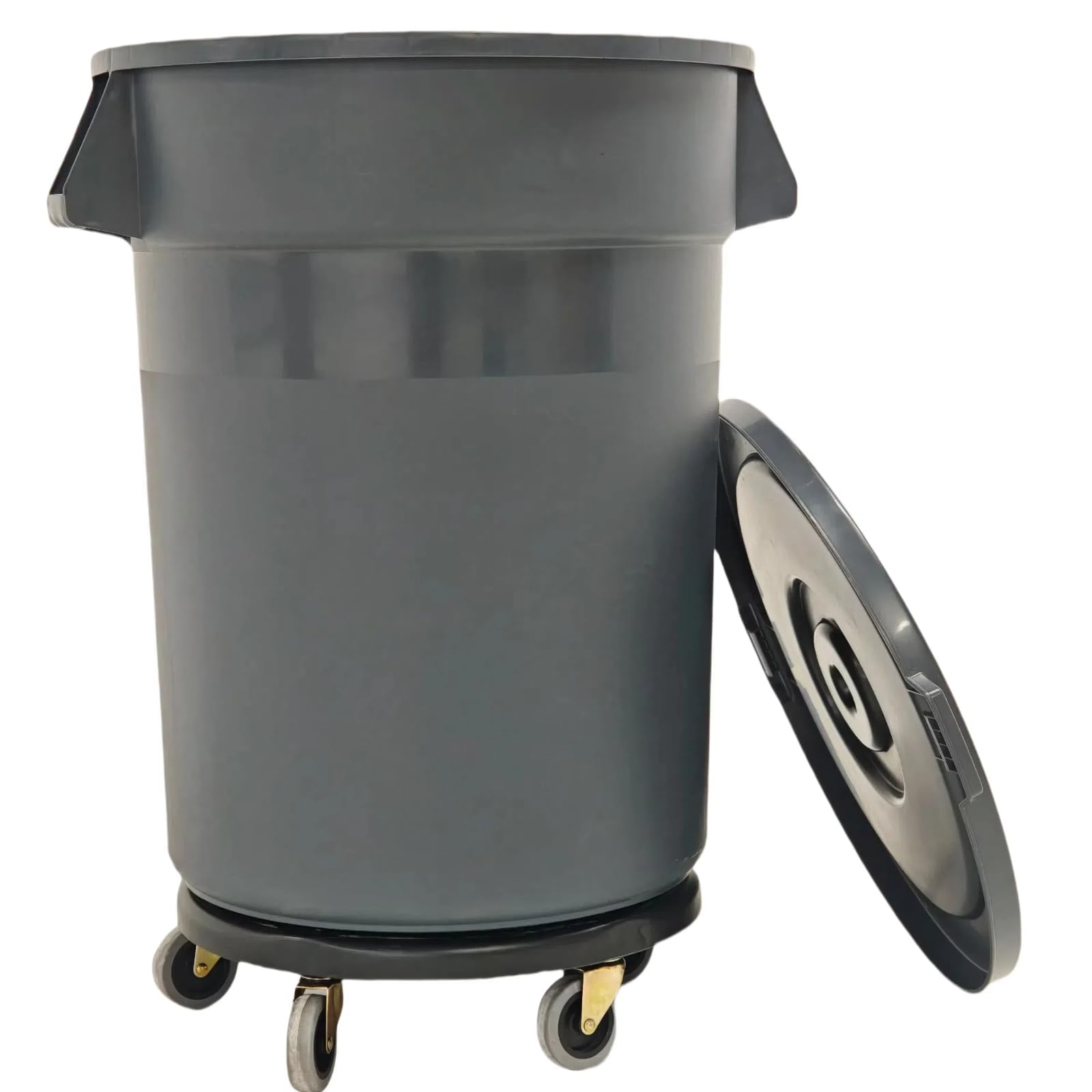 32 Gallon Outdoor Trash Can with Lid and Wheels Removable Wheels and Sturdy Handle Outdoor Trash Can for
