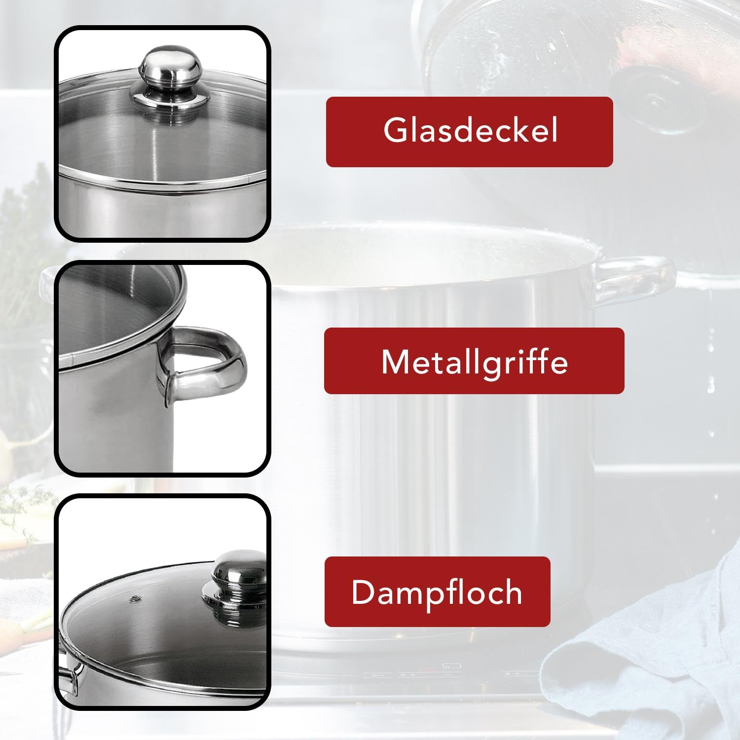 Baumalu Wasserbad-Sauciere Edelstahl 1,5L Silber