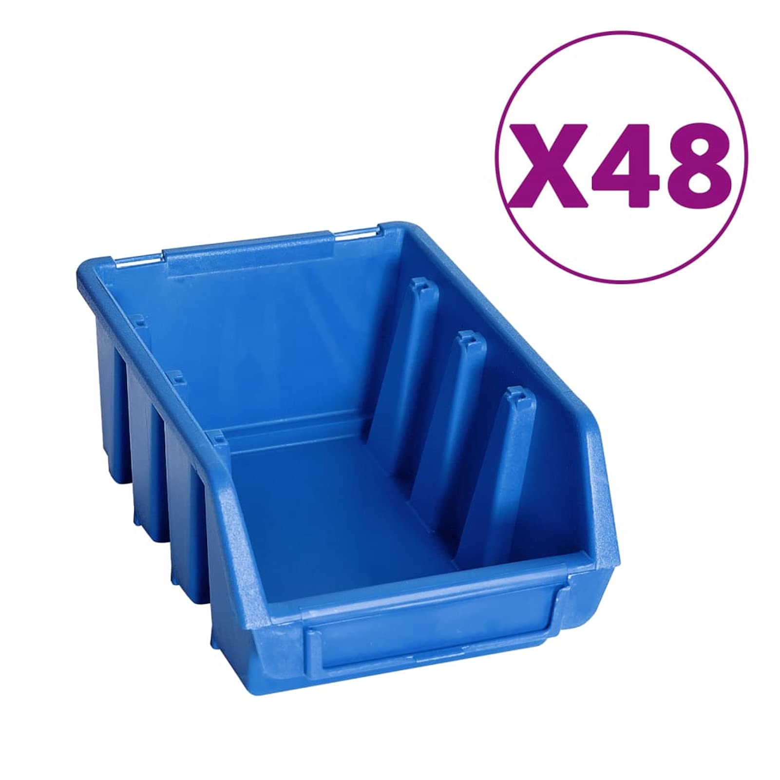 Tidyard 128-tlg. Lagersystem Wandregal, Wandregal mit Stapelboxen, Schrauben Sortierkasten, Werkzeugwand, Werkzeugaufbewahrung, Werkstatteinrichtung, 120 stck. Box, Blau