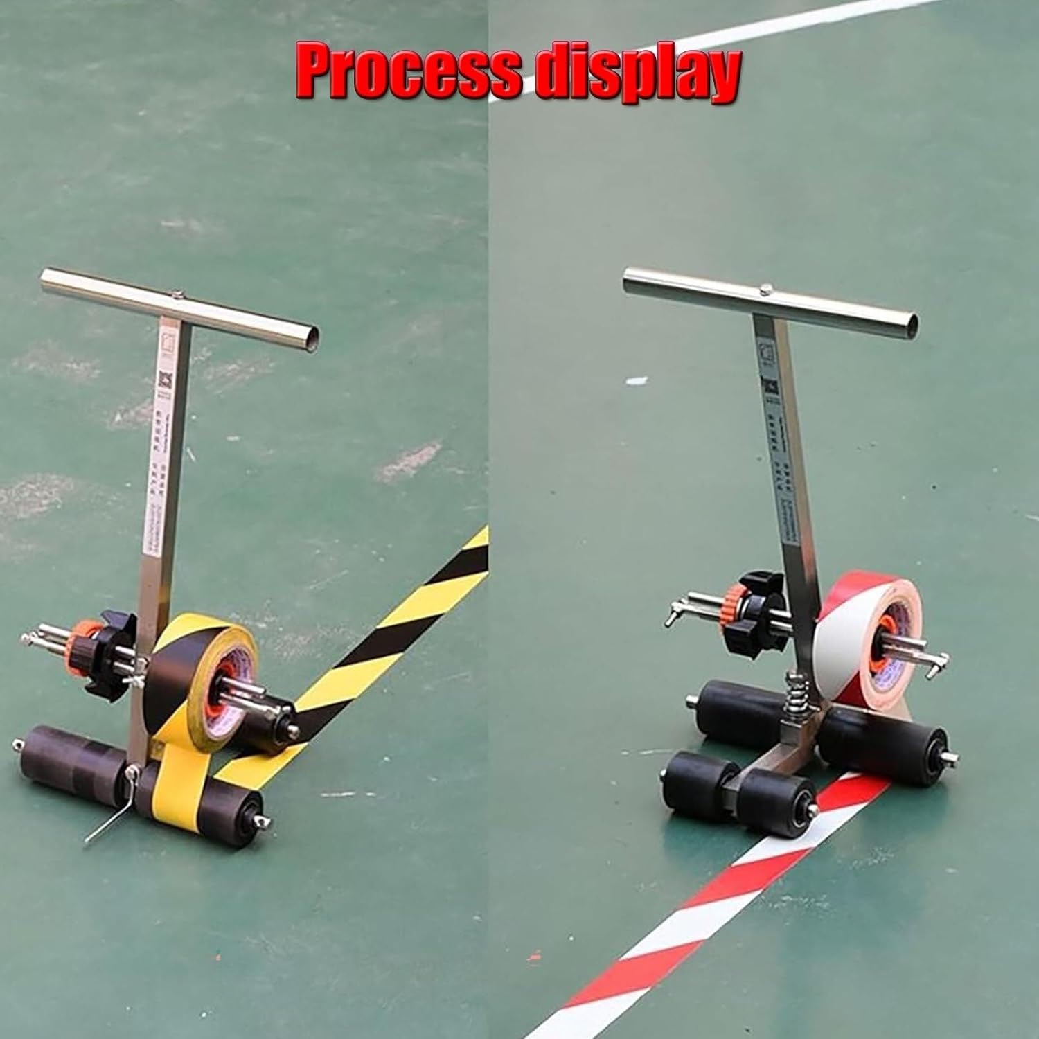 Manual Floor Tape Applicator with Drawing Circle Kit, Hand Push Tape Marker for Driveway, Asphalt & Concrete Floors