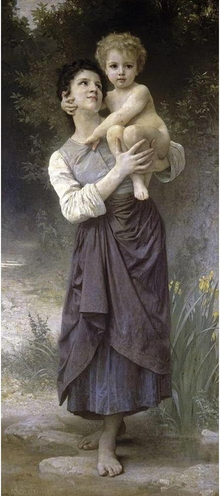 ArtDirect Brother and Sister Unframed Art Print Giclee Poster by Bouguereau, William-Adolphe - Ready for Framing with Customization Sizes 4x10, 6x14, 9x20, 16x36, 21x48, and 26x60 Inches