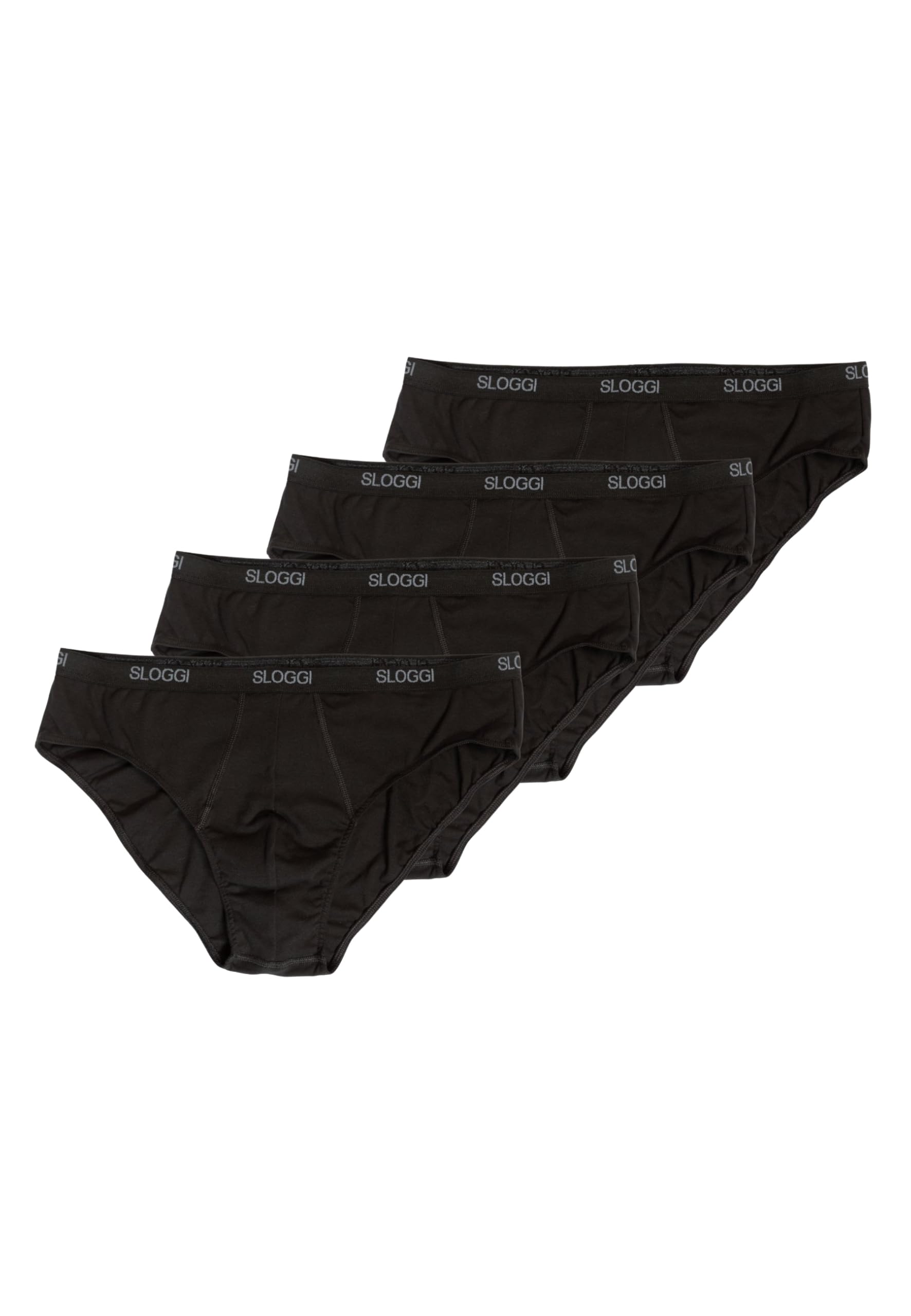 Sloggi Slip Bassi Uomo Men Basic Mini 4P, Nero 8