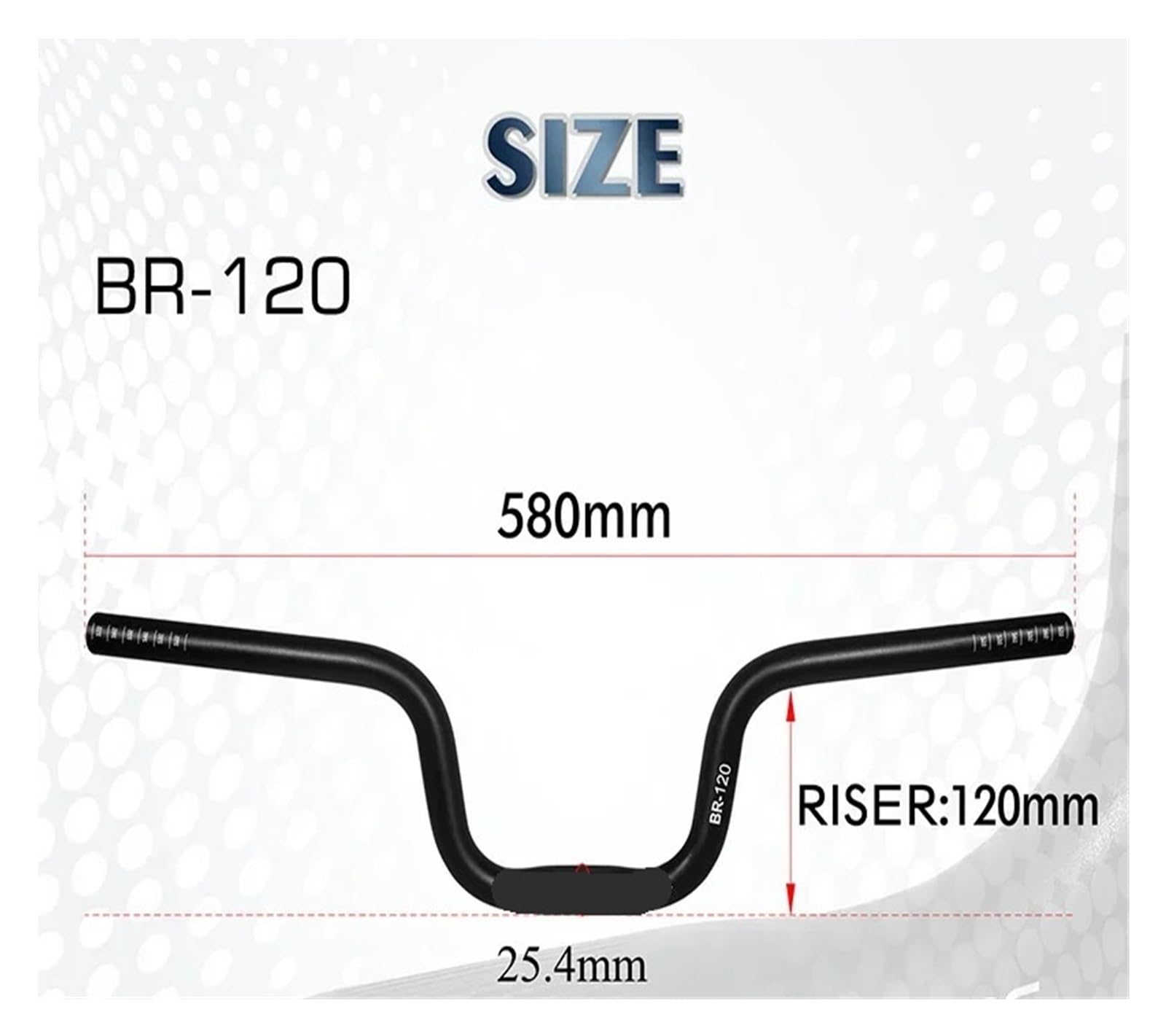 Guidon de vélo 25.4mm 580mm, élévateur en alliage d'aluminium for pliage