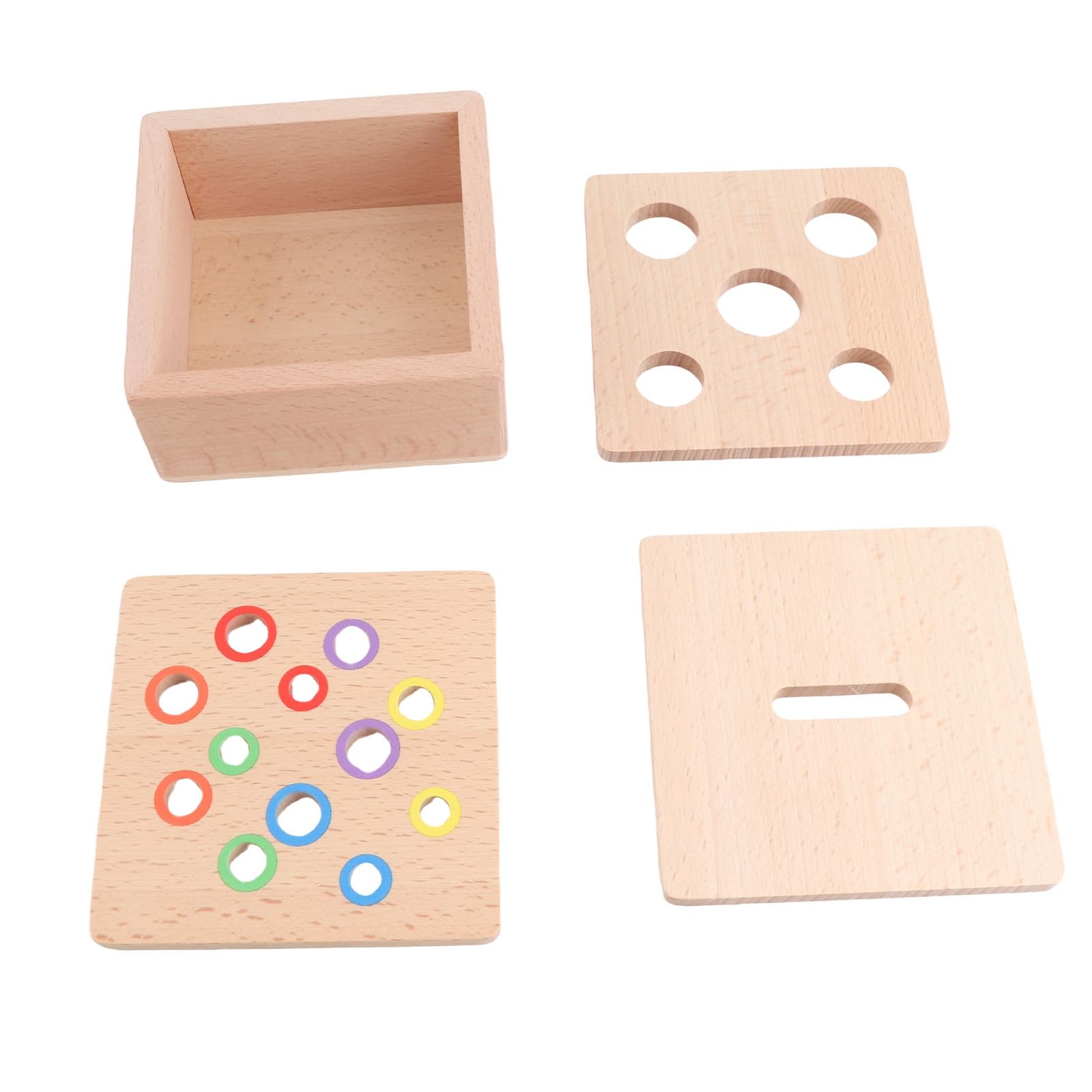 Kit da Gioco in Legno Giocattolo Educativo per la Selezione dei Colori per i più Piccoli, Tavola Quadrangolare e Kit da Gioco per la Raccolta delle Carote, Legno di Faggio Sicuro, per i