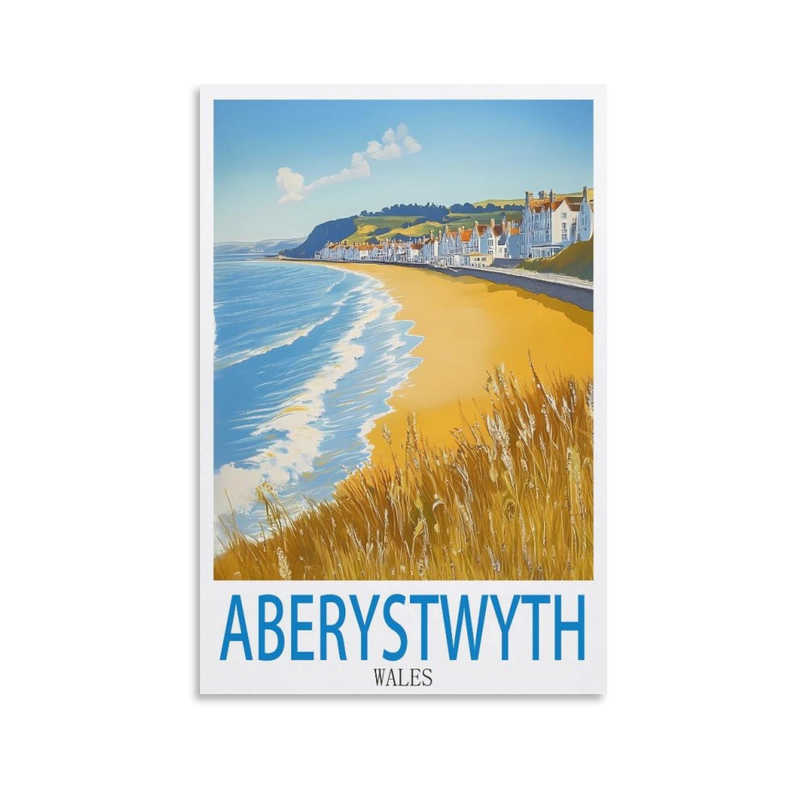Xllyxygjq Unframe-Style Aberystwyth Wales Vintage Travel Posters 08X12inch(20X30cm) Canvas Wall Art Poster Print Artwork Painting Picture For Home Decoration Living Room Office Bedroom