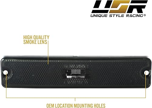 Miniatura 8 de USR DEPO 94-95 YJ - Luces de señalización laterales COMBO ahumadas para parachoques delantero + juego de luces de marcador lateral de