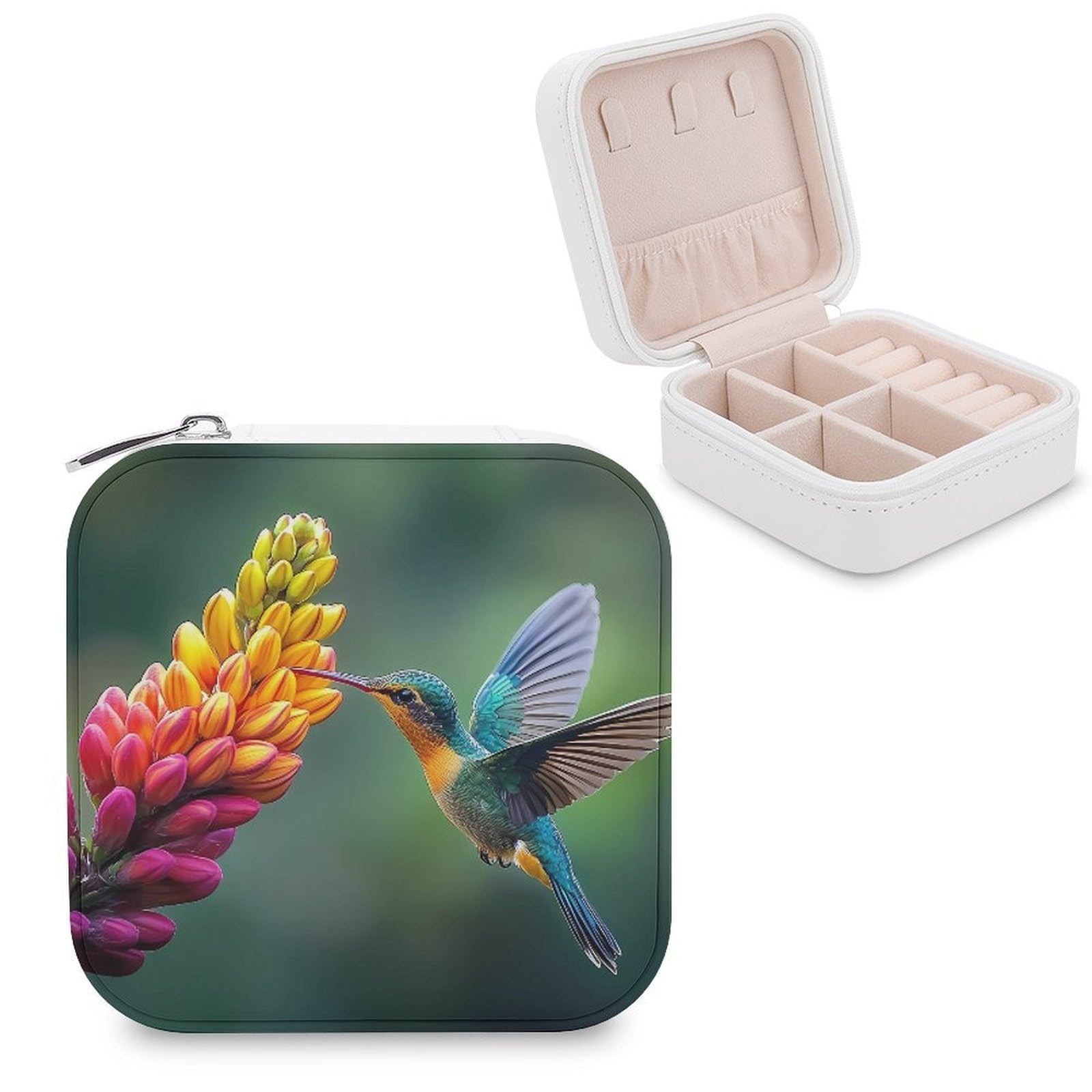 CUTJMDNGH Beautiful Hummingbird Jewelry Box for Women Jewellery Case Organizer Storage Boxes Craft