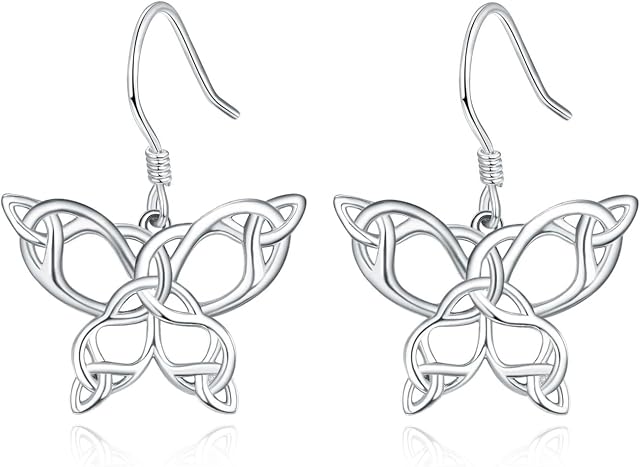 Angel Hoop Earrings for Women 925 Sterling Silver Guarding Angel Hoop Earrings Heart Moonstone Earrings for Women Jewelry Gift Valentine's Day
