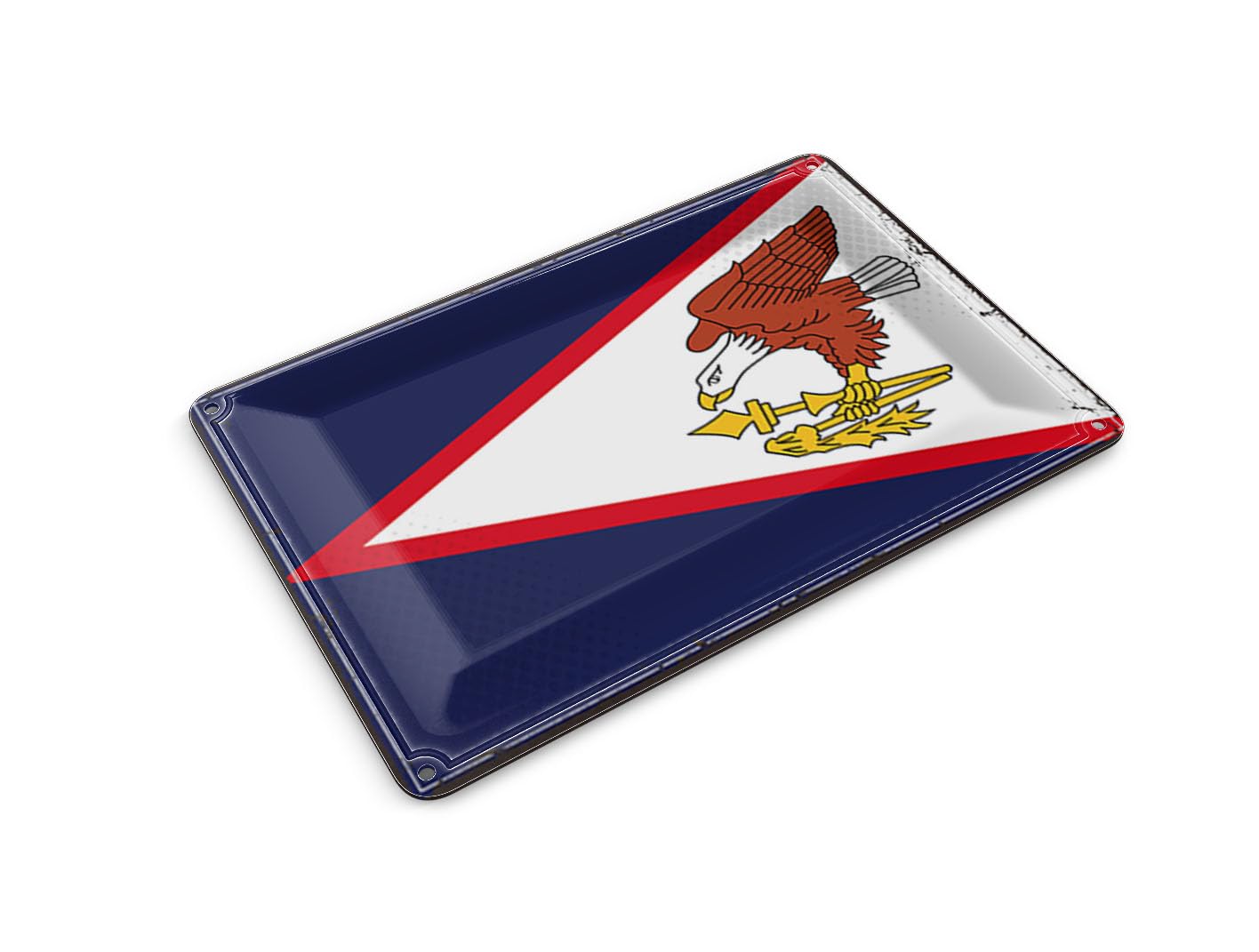 Femer Tin Postcard Flag 14 x 10 cm Retro Flag of American Samoa Decorative Sign