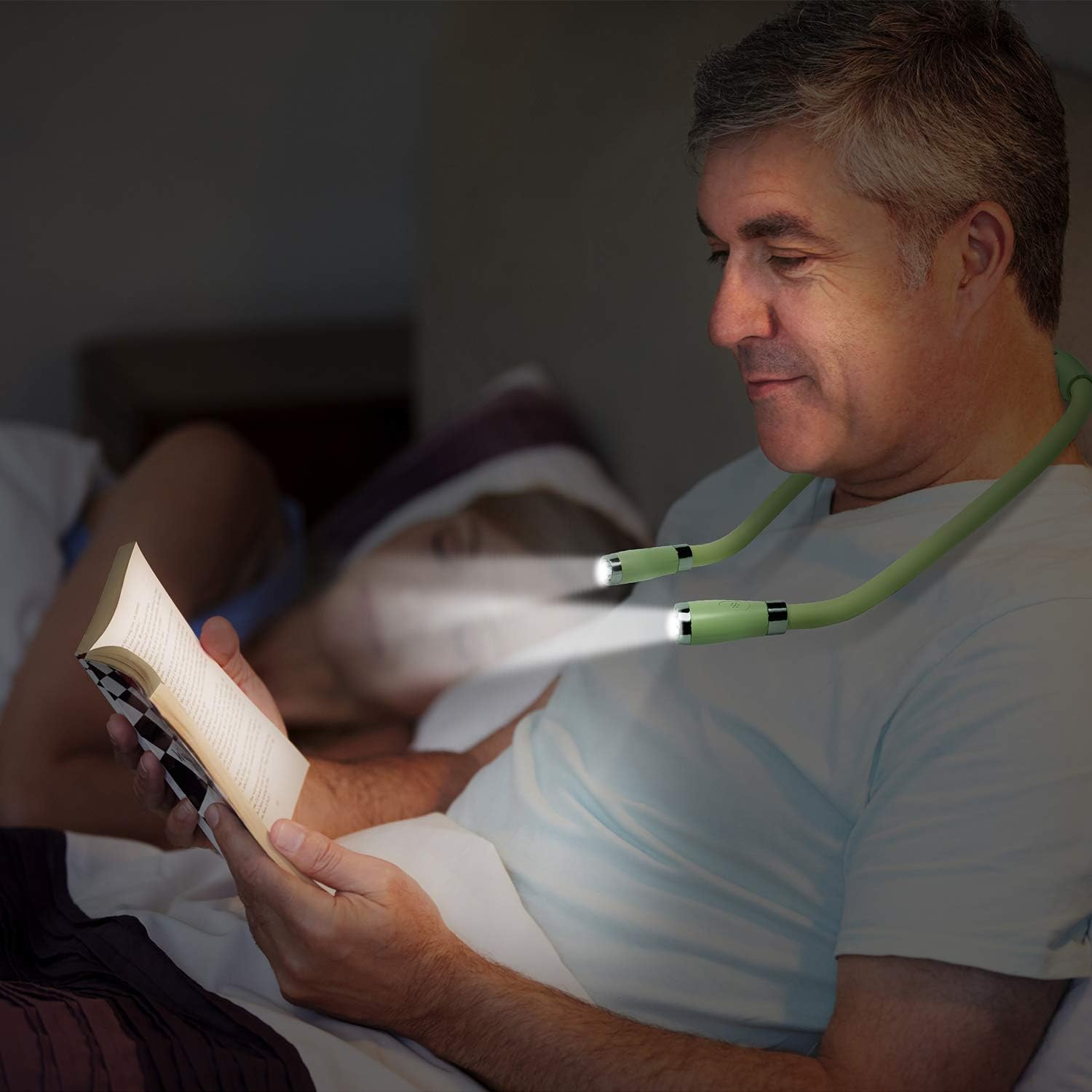 SingHong LED Neck Light, Reading Lamp, USB-C Rechargeable, Hands Free, 4 LED Bulbs, 4 Adjustable Brightness - Image 3