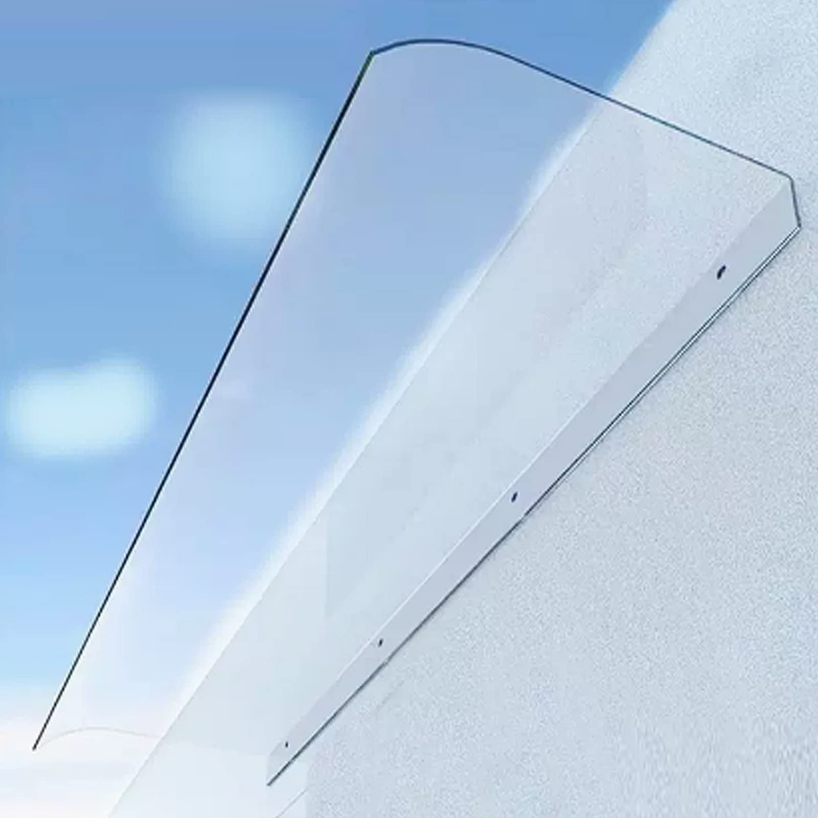CZYZMDD Curved Window Door Canopy,Transparent Canopy Awning,Outdoor Awning,Patio Porch Awning,Garden Canopy,Polycarbonate Cover,UV Rain Snow Protection Shelter,Multiple Size ()