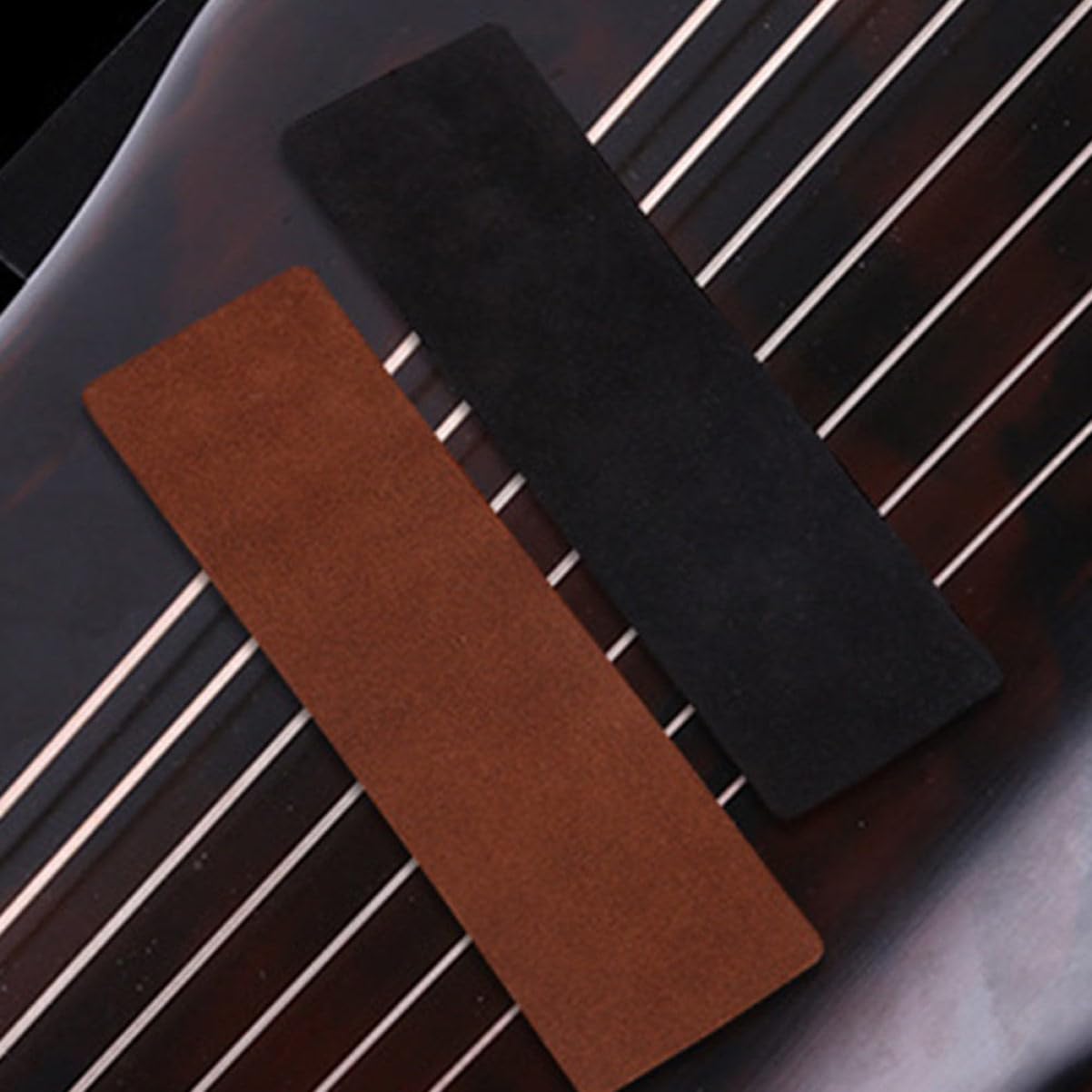 ifundom 2pcs Anti Slip Pad Pad for Guzheng Non-slip Mat Spike Holder String Instrument Accessory Black