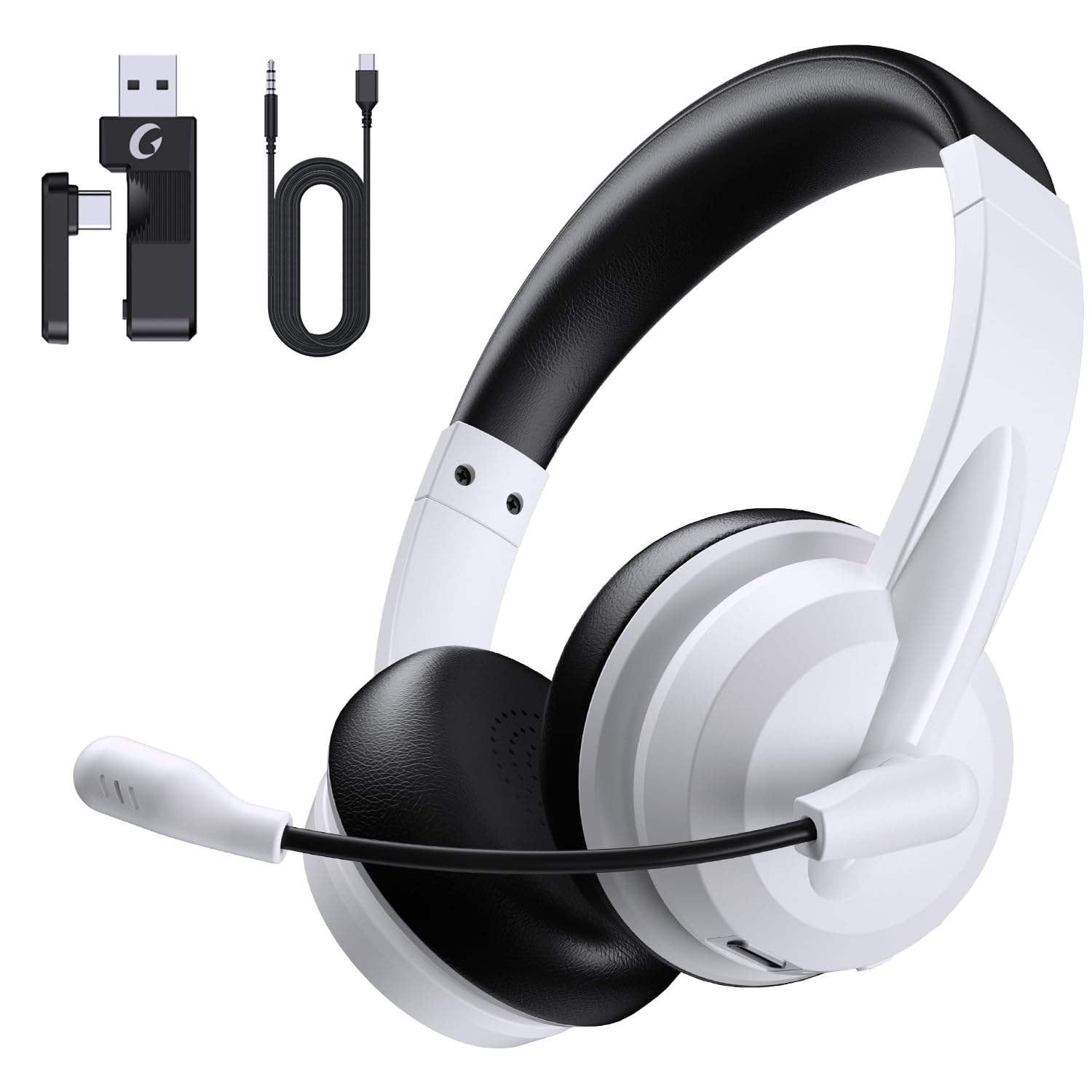 AOC Wireless Headset with Mic for Work, AI Noise Cancelling, Bluetooth