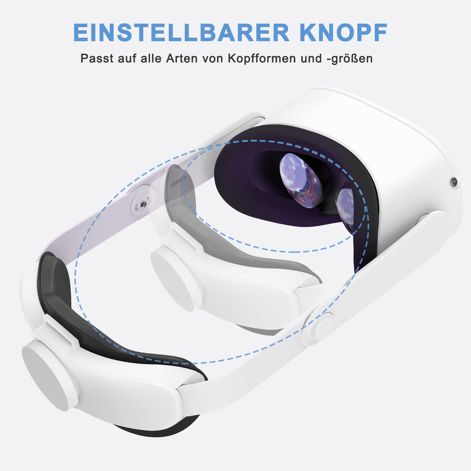 SUPERUS Elite Strap für Oculus Quest 2 - Head Strap Ersatz für Meta Quest 2, VR Zubehör kompatibel mit Quest 2 - Verbesserter Komfort, reduziert den Druck auf den Kopf - mit verstellbarem Scharnier