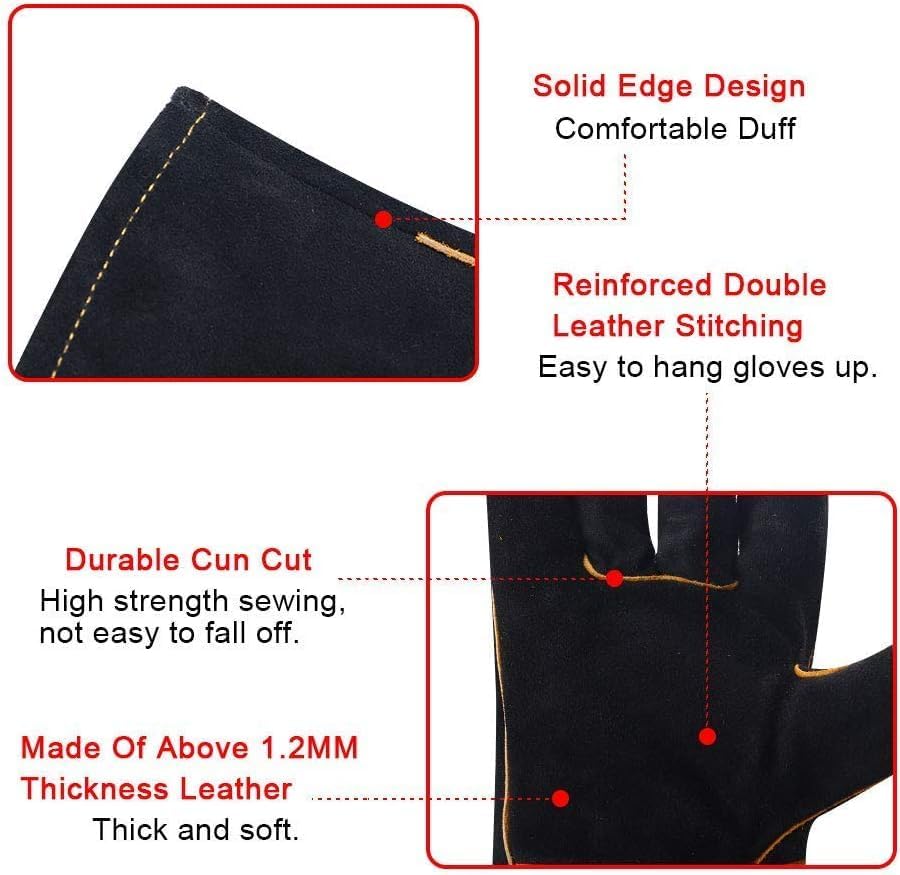 Heat Resistant Welding Gloves, 500°C Extreme Fire Proof Leather Gauntlets for Log Burner Stove & BBQ - Image 4