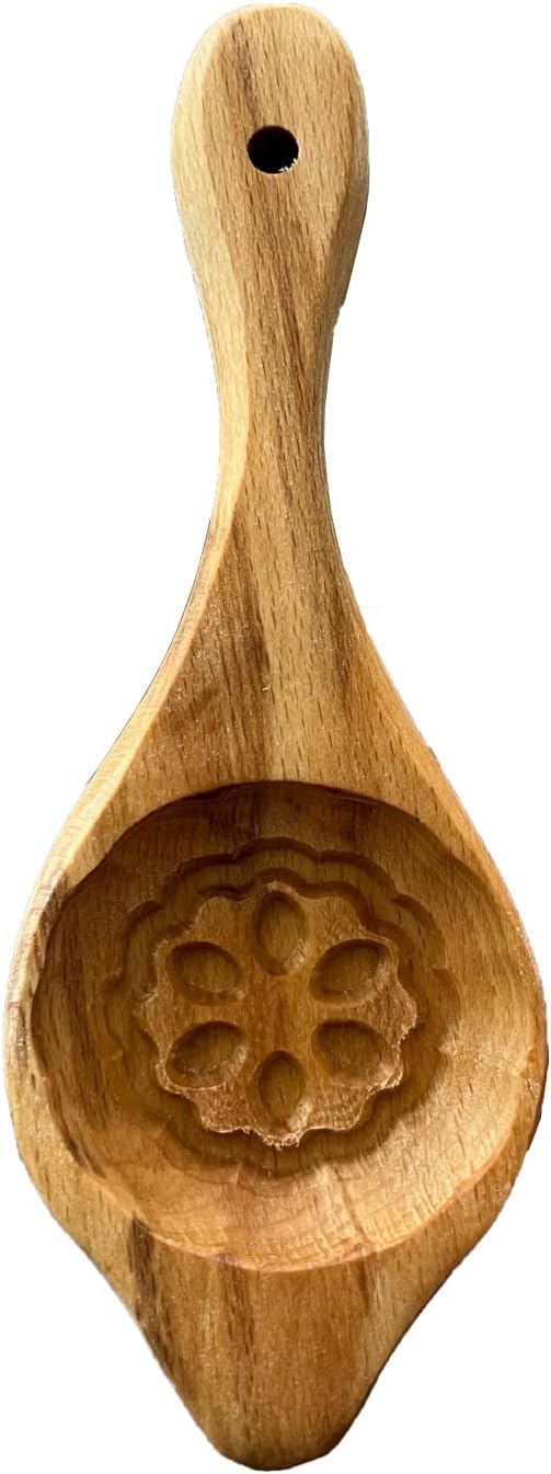 Traditional Wooden Cookie, Cake & Pastry Maamoul Mold Press New Design Middle Eastern Cookie Mold, Greased (Flower Design)