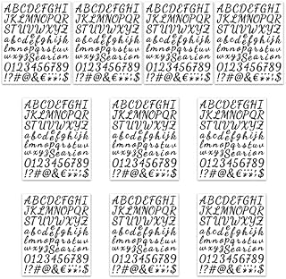 Rolin Roly 10PCS Black Letter Stickers Self Adhesive Alphabet Stickers Vinyl Number Sticky Numbers Punctuation Stickers for Sign DIY Scrapbooking Cap Cards Decoration (Black)