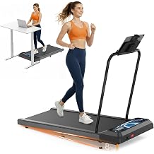 HCOIW Walking with Incline Pad and Handle Bar, 3 in 1 Mini Walking Machine, 2.5HP Low Noise Treadmill for Home with Remote Control, Treadmill with Handle Bar, 270lbs Capacity