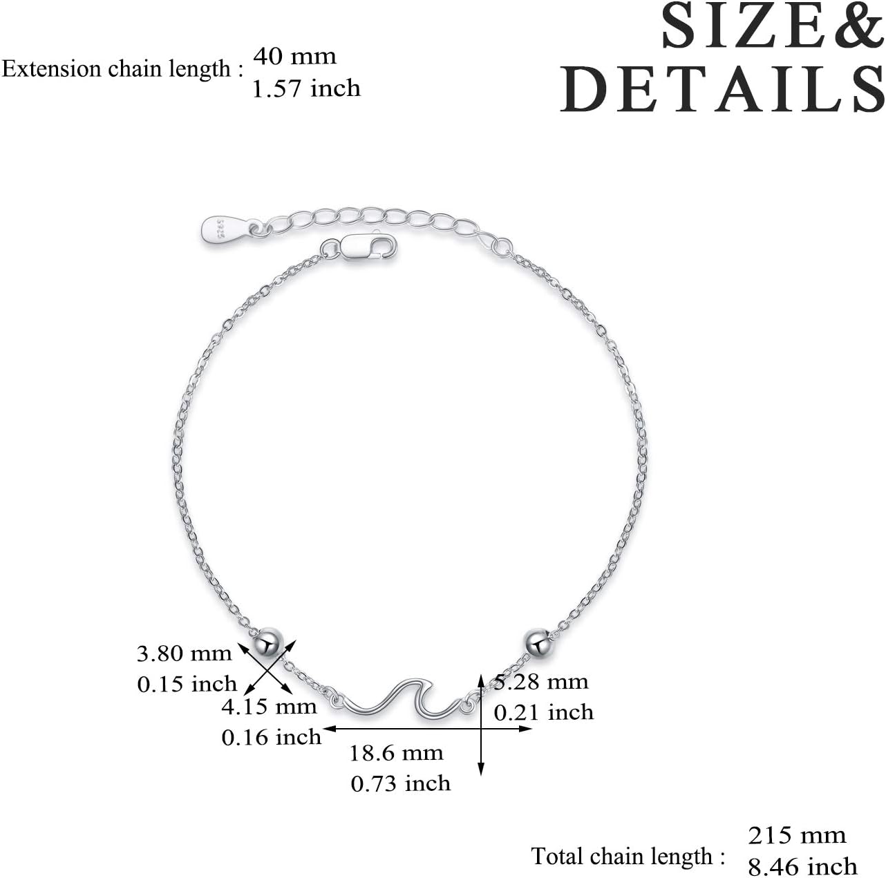 YFN Wave Bracelet Sterling Silver Ocean Wave Bracelets Ocean Beach Bracelet for Women Jewelry Gifts - Image 4