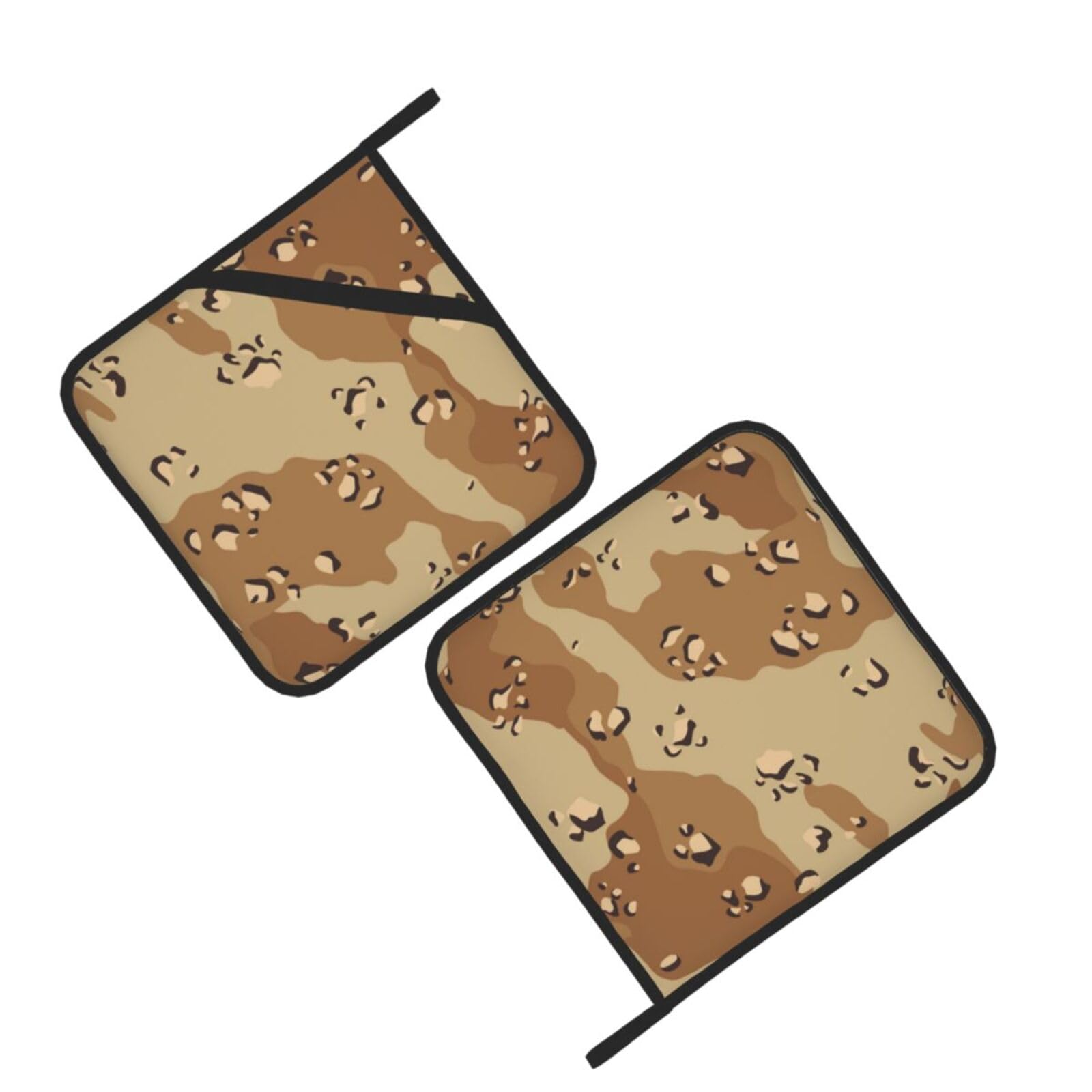 Desert Camouflage Printed Oven Pot Holders Set of 2 Pcs Heat Resistant Kitchen Microwave Potholders for Cooking Baking Grilling