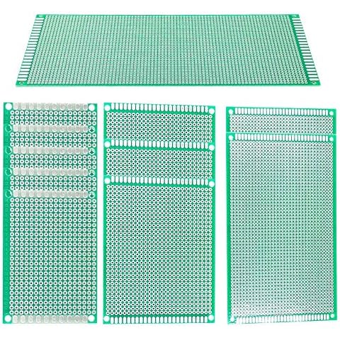 YUNGUI 11 Pcs Large PCB Board Kit,10x22 CM,15X9CM, 9X7CM, 7X5CM Blank PCB Circuit Board Prototype Board for Soldering Electronic Project Compatible with Arduino Kits 4 Sizes Cover