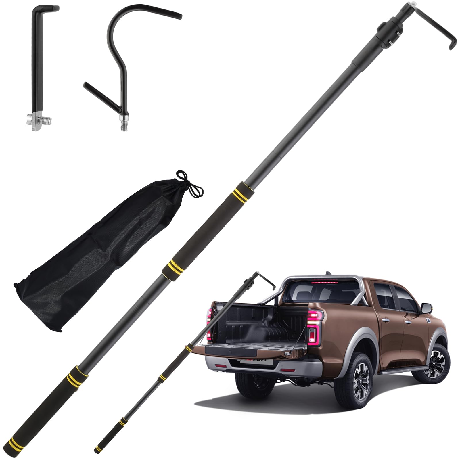 UEGHNS Bed Buddy Truck Tool, Truck Cargo Grabber telescoping 34-74" Pickup Truck Bed Retriever Tool Conveniently Store The CAR Truck RV Tools Avoid