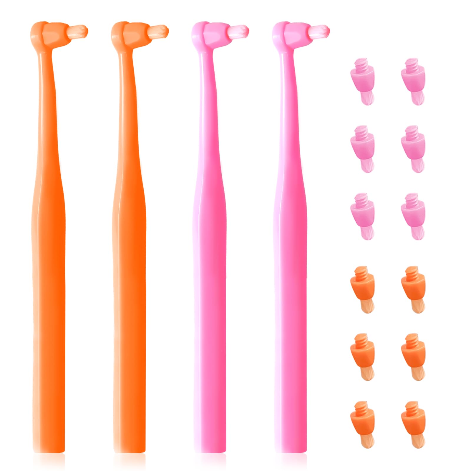 4 Pack Dental Teeth Plaque Remover Polishing Brushes Tools with Replacement Heads Ergonomic Handle Design Tooth Stain Eraser