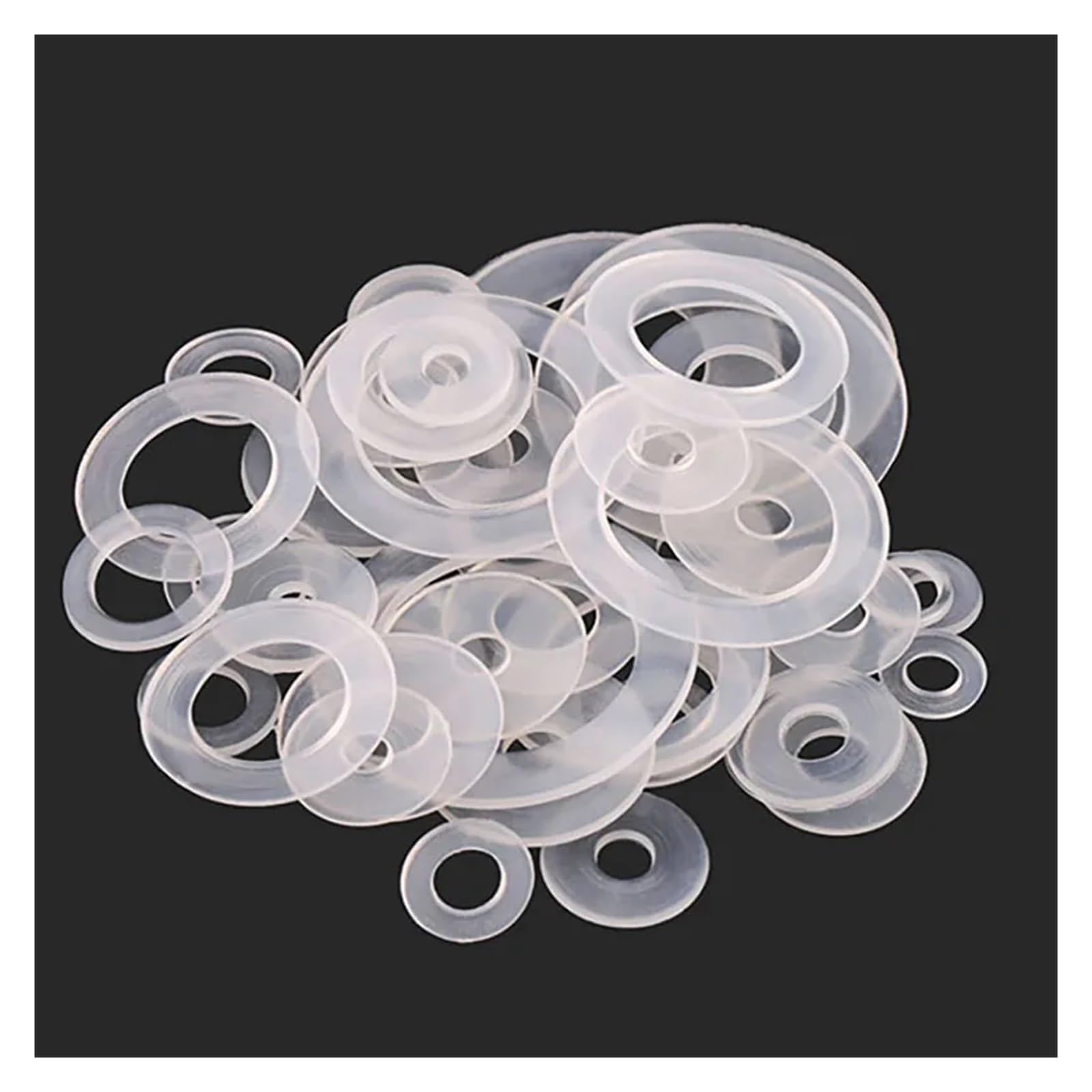 Nylon-Flachscheiben, Distanzscheiben, Klare Nylon-Kunststoff-Dichtung, transparente isolierende flache Unterlegscheibe(100pcs,M18x27x1)