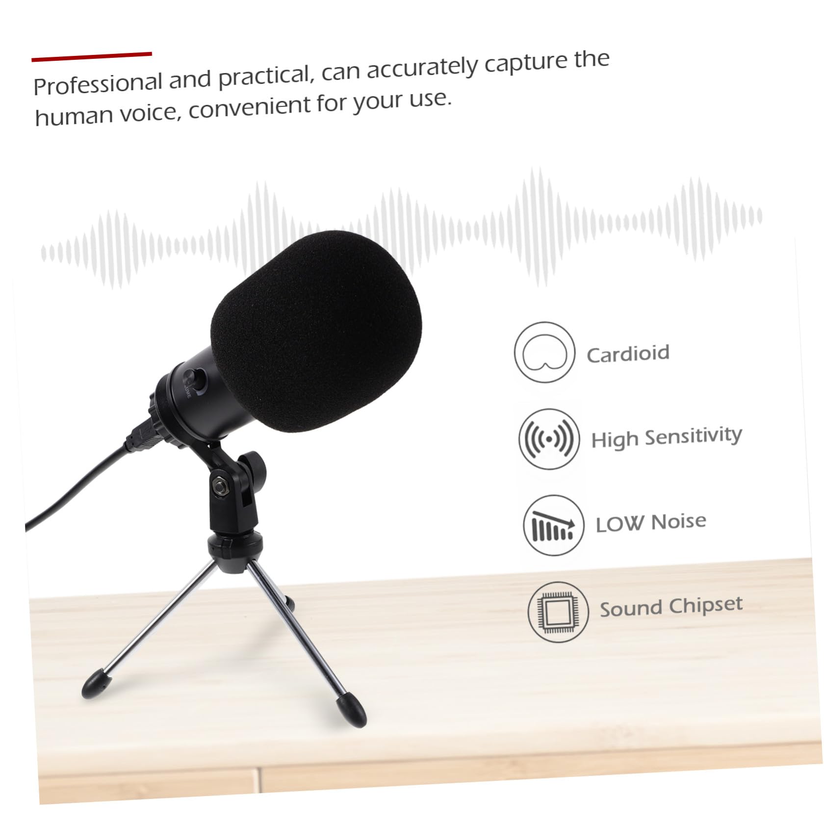 Yardwe 1juego Micrófono USB Cardioide Soporte para Streaming Conferencias y Grabaciones Laptop Varios Estilos Captura Precisa De Voz