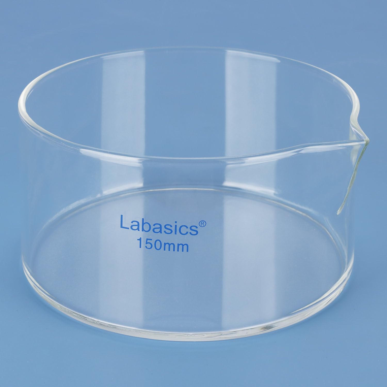 Labasics Piatto per Cristallizzazione con Becco e Bordo Rinforzato, Design a Parete Spessa Alta Borosilicato Vetro, Piatti per Cristallizzazione Riutilizzabili per Cristallizzazione ed Evaporazione