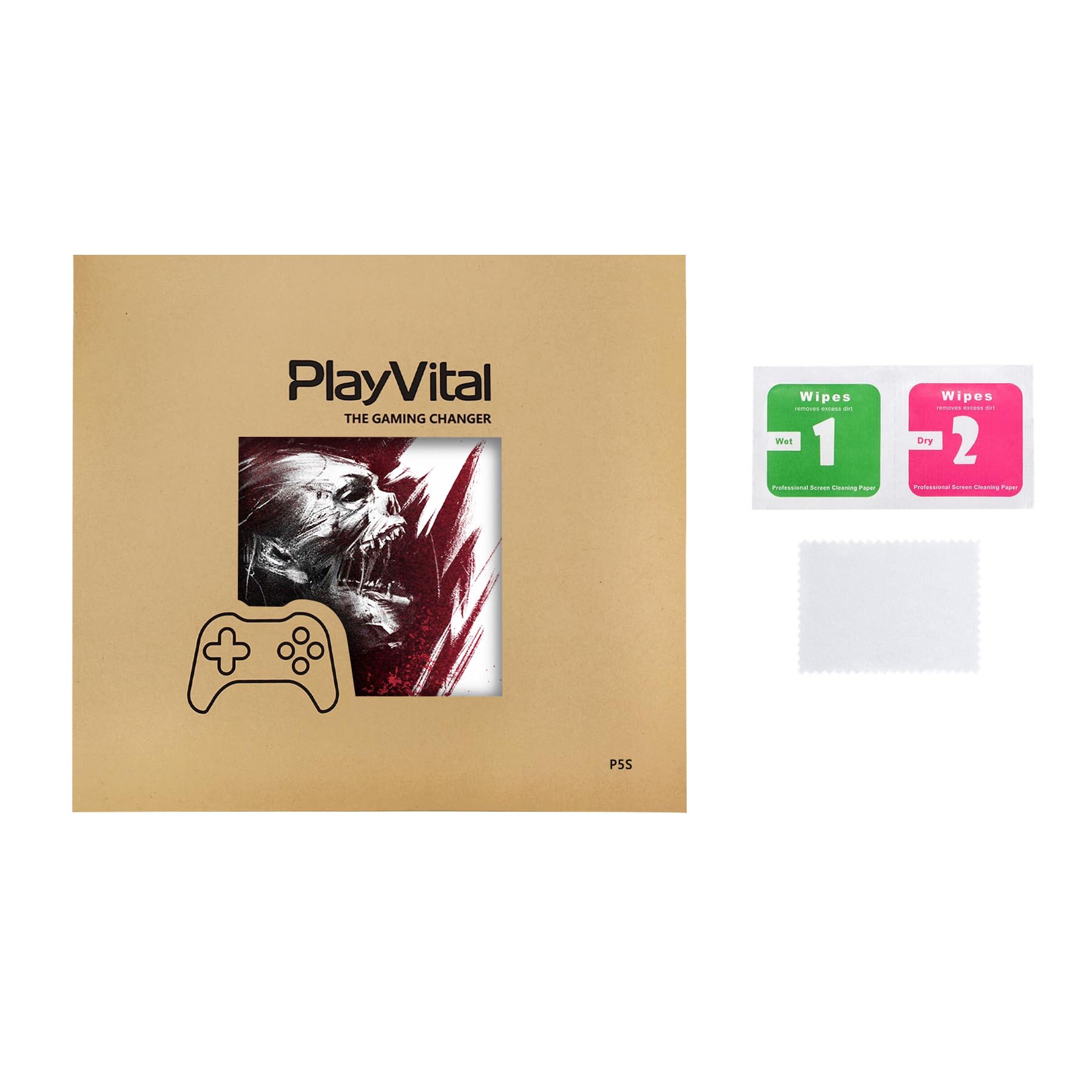 PlayVital Naklejka Akcesoria do ps5 Slim Konsola Zestawy Skórek do ps5 Slim Disc Edition Sticker do ps5 Kontroler&Stacja ładowania&Zestaw Słuchawkowy&Media Remote-Krwawy Zombie