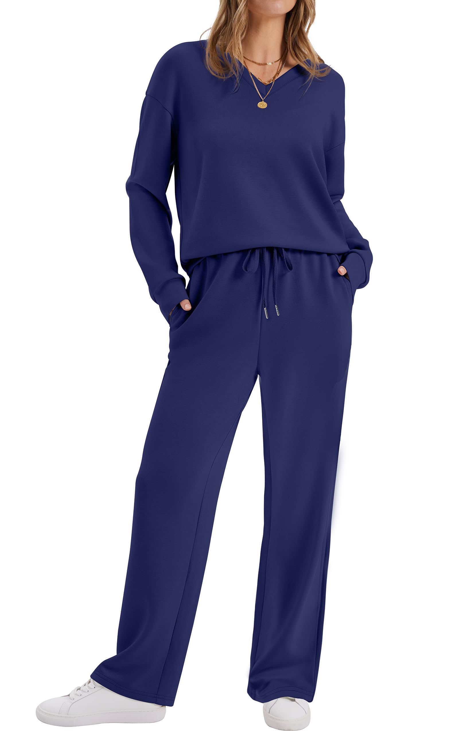WIHOLL Women's 2 Piece Matching Lounge Set Sweatsuits Fall Outfits
