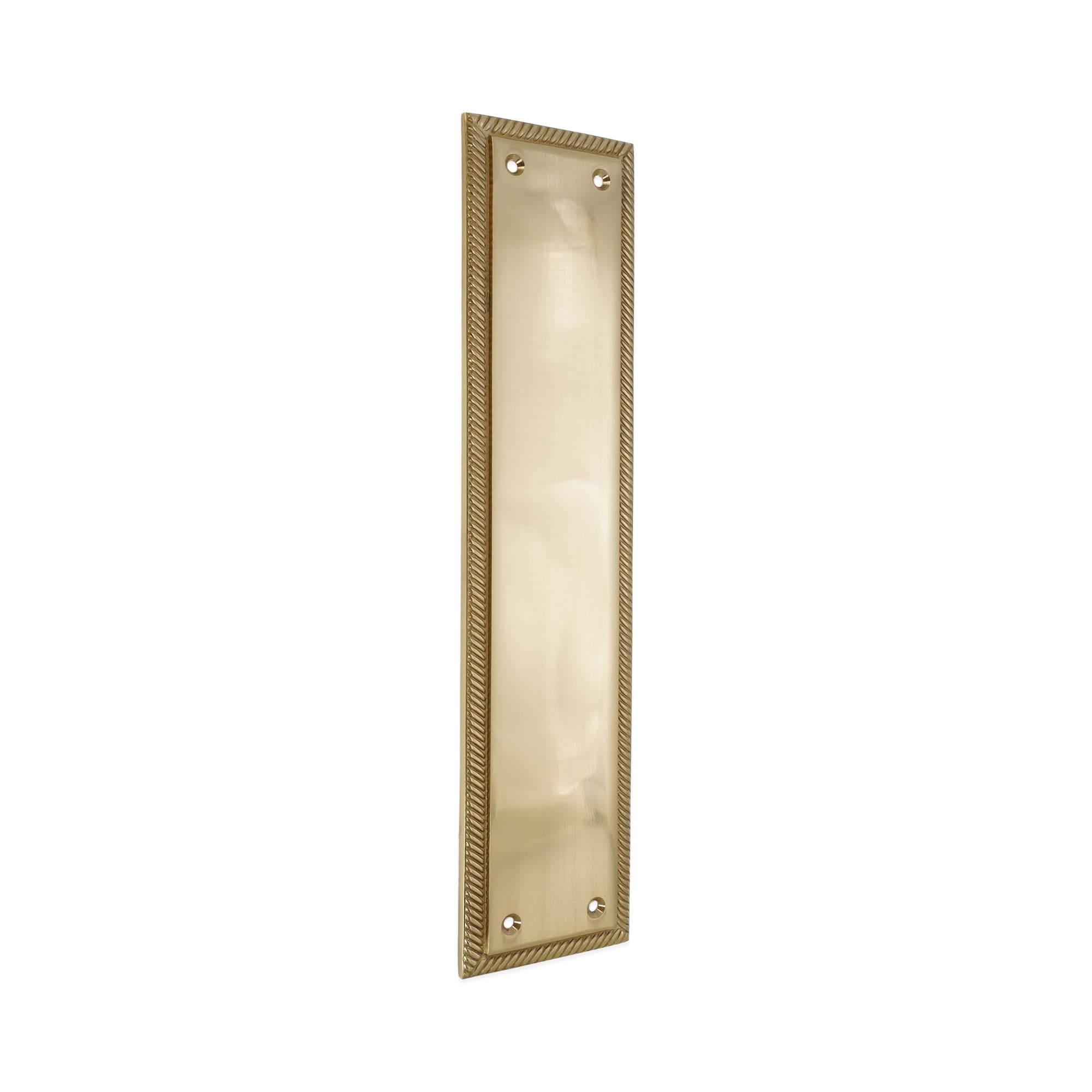 Plaque de protection de porte géorgienne robuste en laiton forgé massif et chrome (laiton)