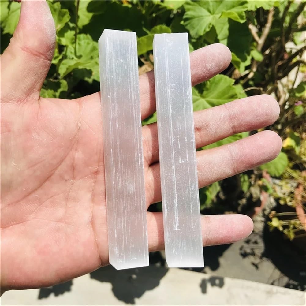 Beautiful Selenite Crystal Stick Chips Gypsum White Quartz Rough Minerals Point Stone (Size : 1kg)