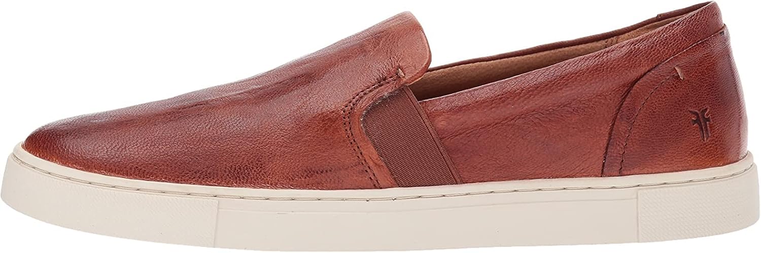 Frye Ivy Slip-On Shoes for Women Featuring Soft Leather with Thick Rubber Outsole, Removable Molded Footbed, and Padded Collar and Vamp – ½” Heel Height, Cognac - 10M
