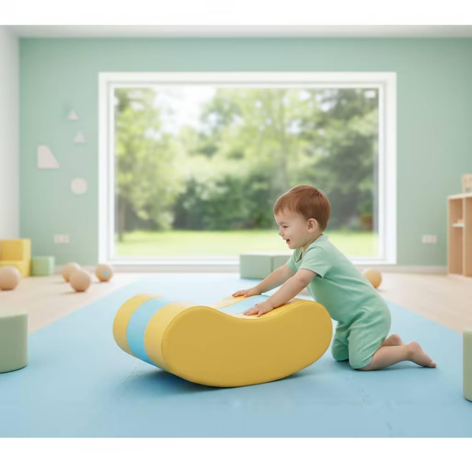 Barca a Dondolo da Interno Dondolo Morbido Resistente Giocattolo per Bambini, Neonati,