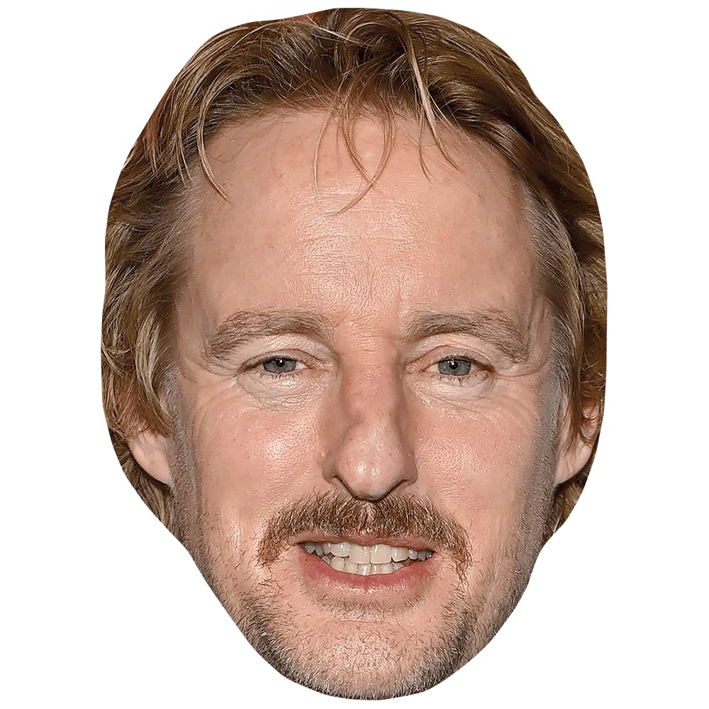 Owen Wilson (Moustache) Celebrity Mask, Flat Card Face, Fancy Dress Mask