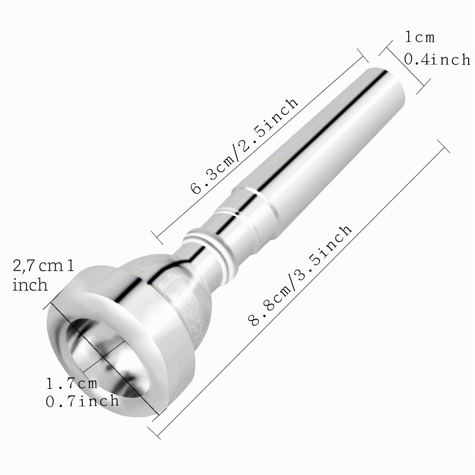 EastRock Boquilla de trompeta 7C chapada en plata, accesorios para instrumentos de trompeta, empaquetados al vacío