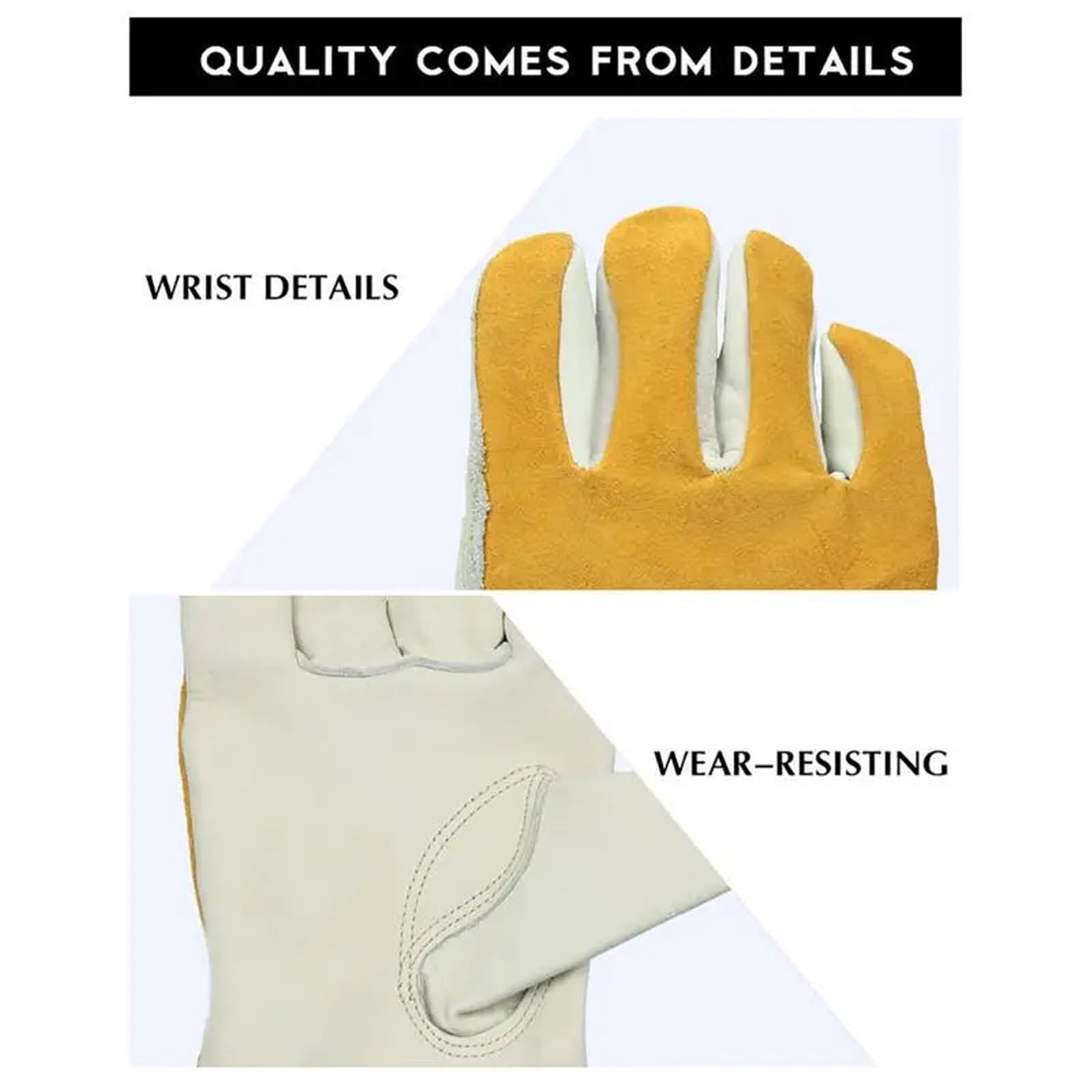 Gants de Jardinage， Gants de Travail en Cuir PU résistants aux Coups de Couteau, Gants de gréement renforcés Ultra-Fins imperméables(M 18cm)