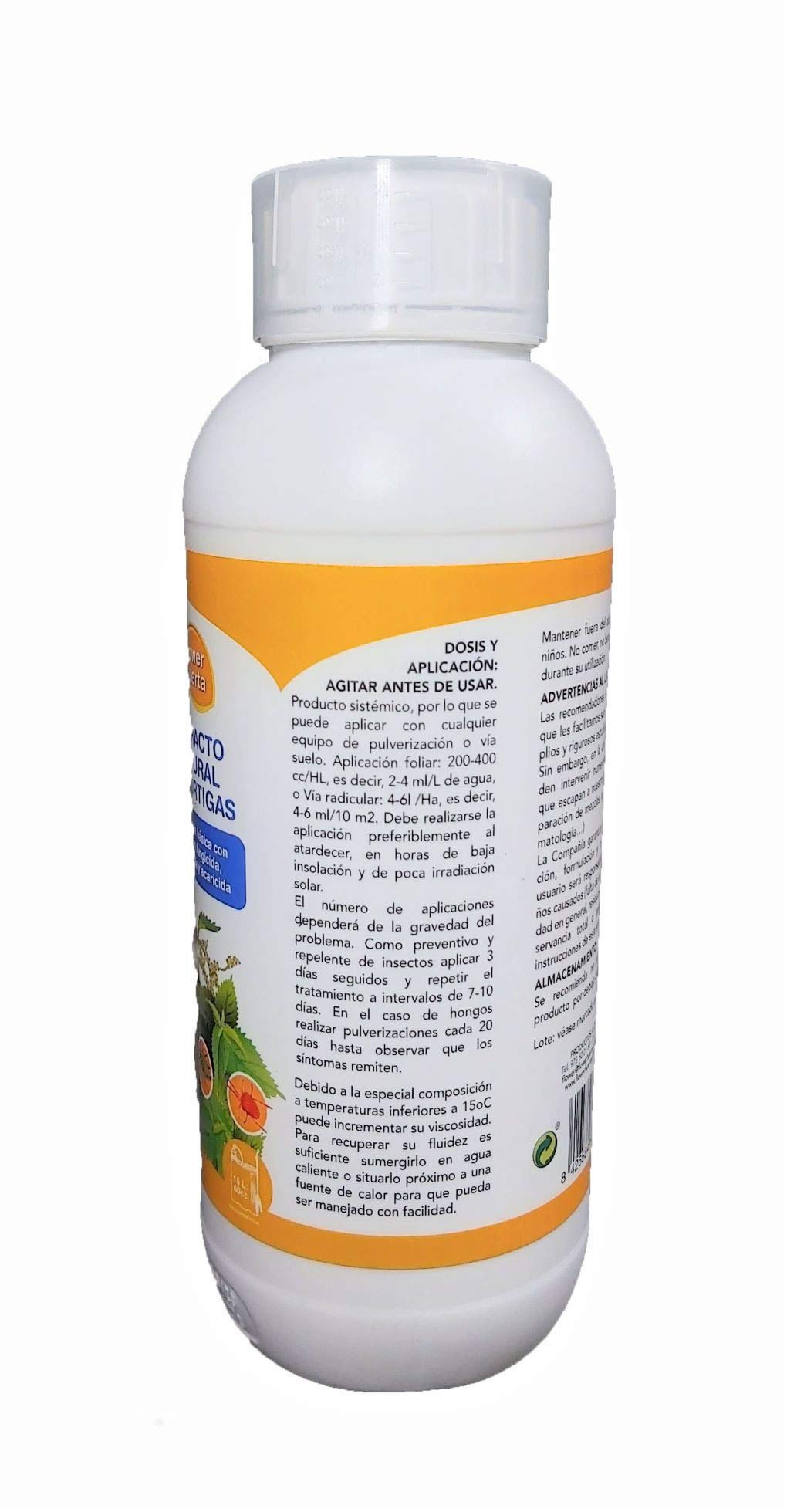 Extracto de ortiga ecológico. 1 litro - Fungicida, insecticida y acaricida. Tratamiento válido para 900 litros de agua